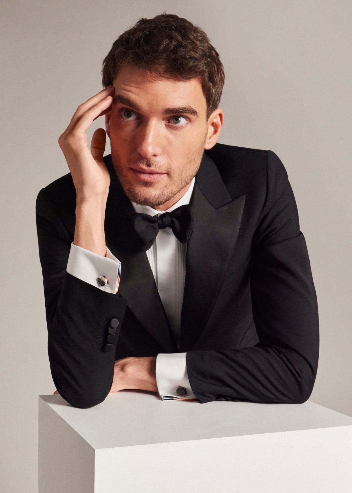 The Soho - Men's Tailored-Fit Black Wool-Mohair Evening Suit