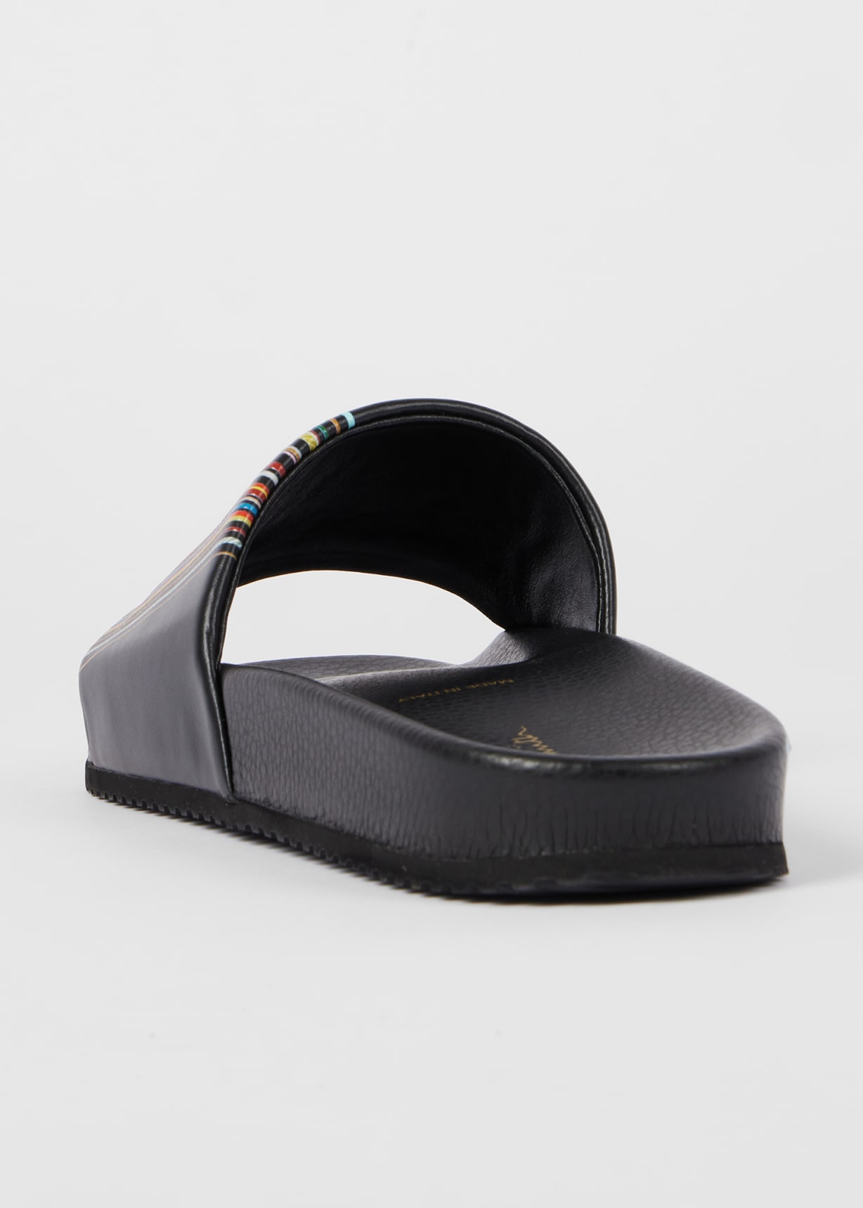 Paul Smith Black Slide Sandal with Striped Accent Black  main image 4
