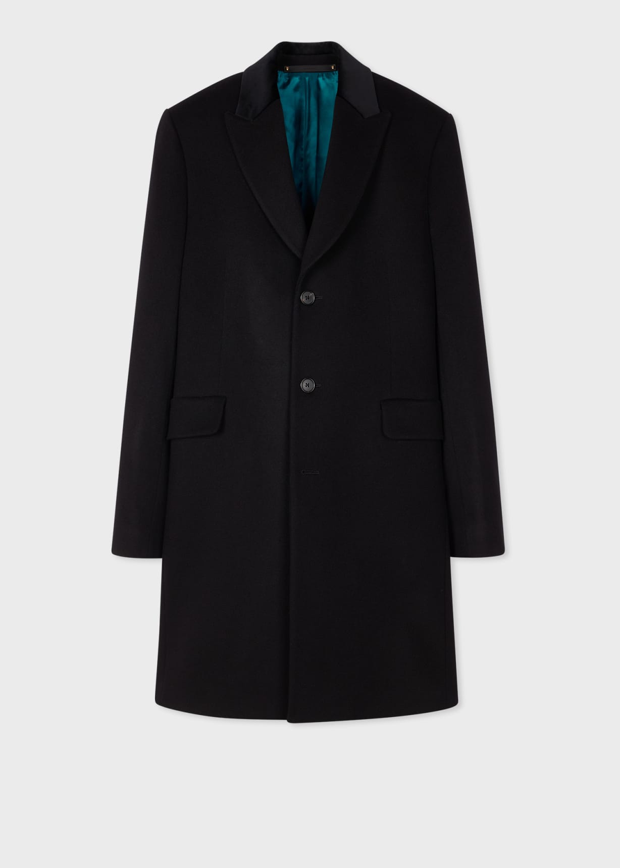 Men's Black Wool-Cashmere Epsom Coat