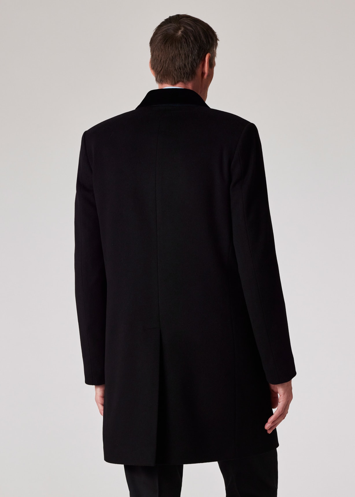 Men's Black Wool-Cashmere Epsom Coat