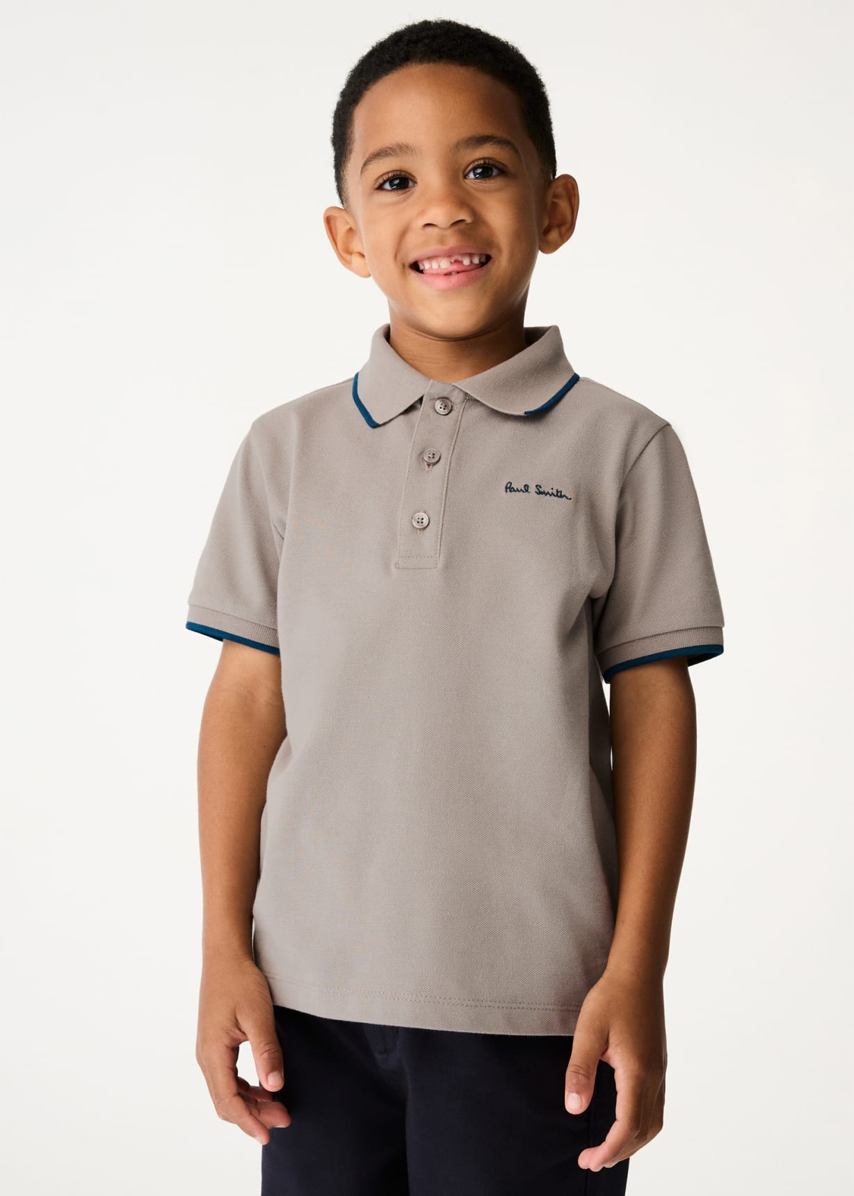 116520さん専用。SIGNATURE SS REGULAR POLO 2-13 Years Grey Signature Logo Polo Shirt
