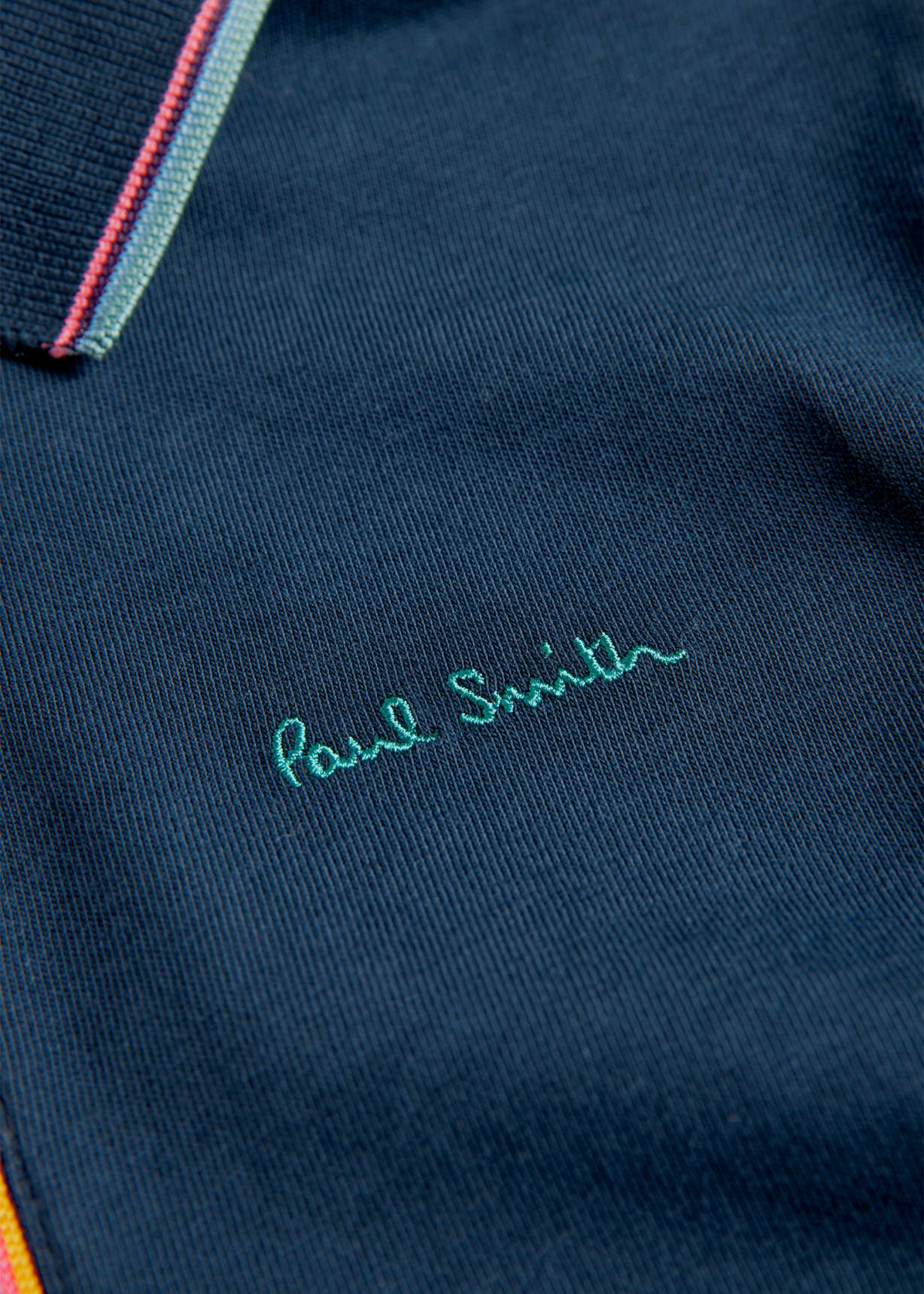 2-13 Years Navy 'Artist Stripe' Zip Polo Shirt