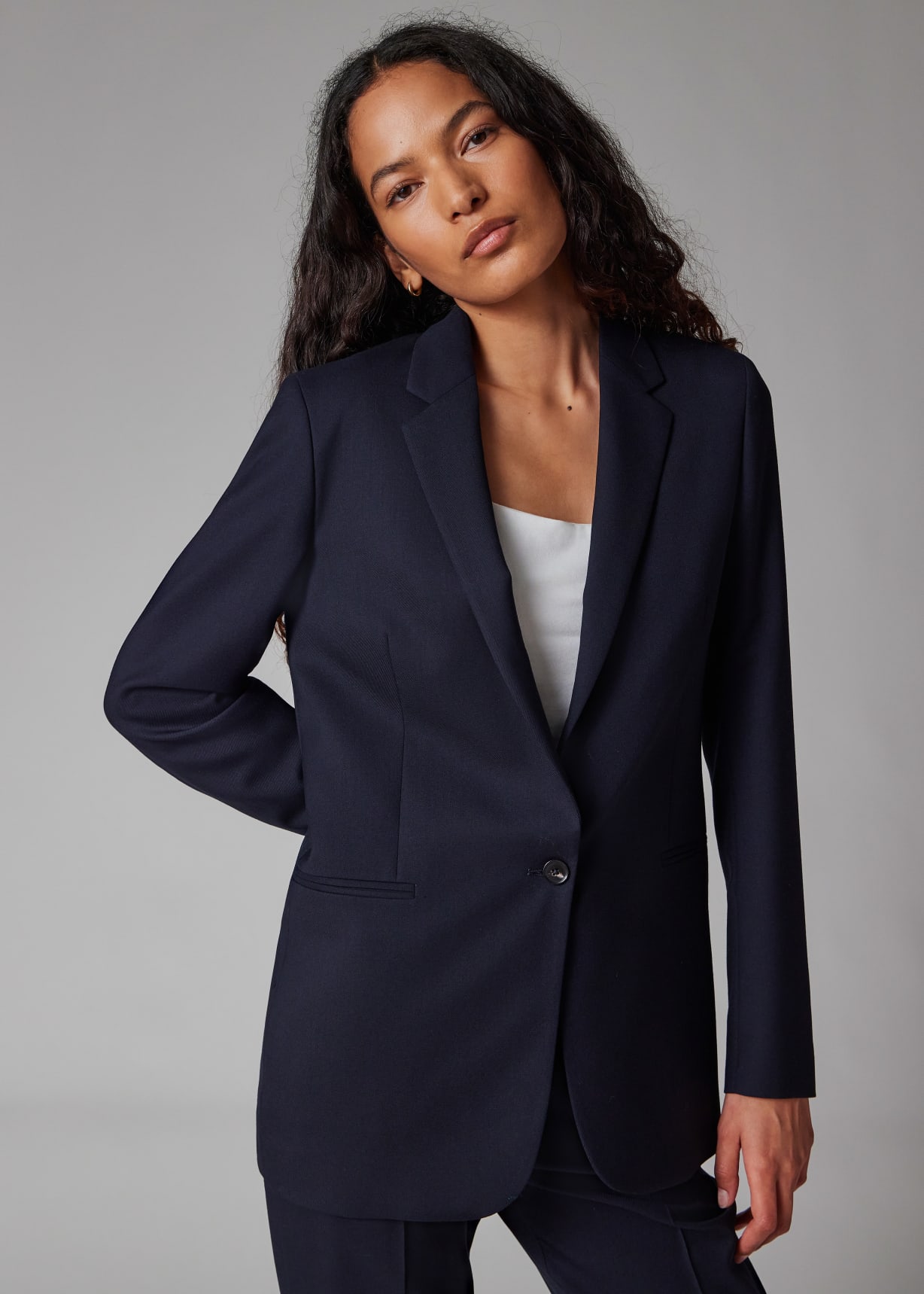A Suit To Travel In - Women's Dark Navy Wool Travel Blazer