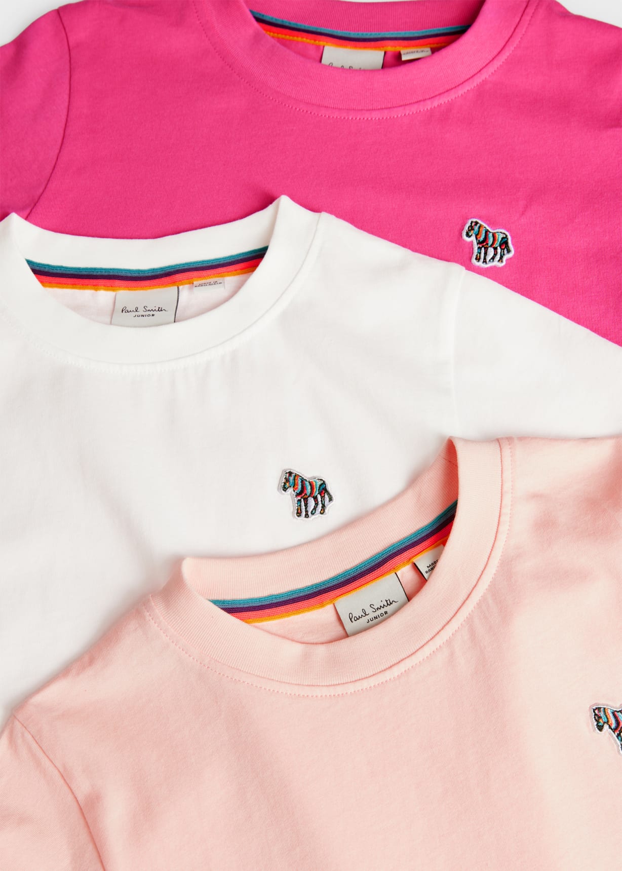 2-13 Years Pink & White Zebra Logo T-Shirts 3 Pack