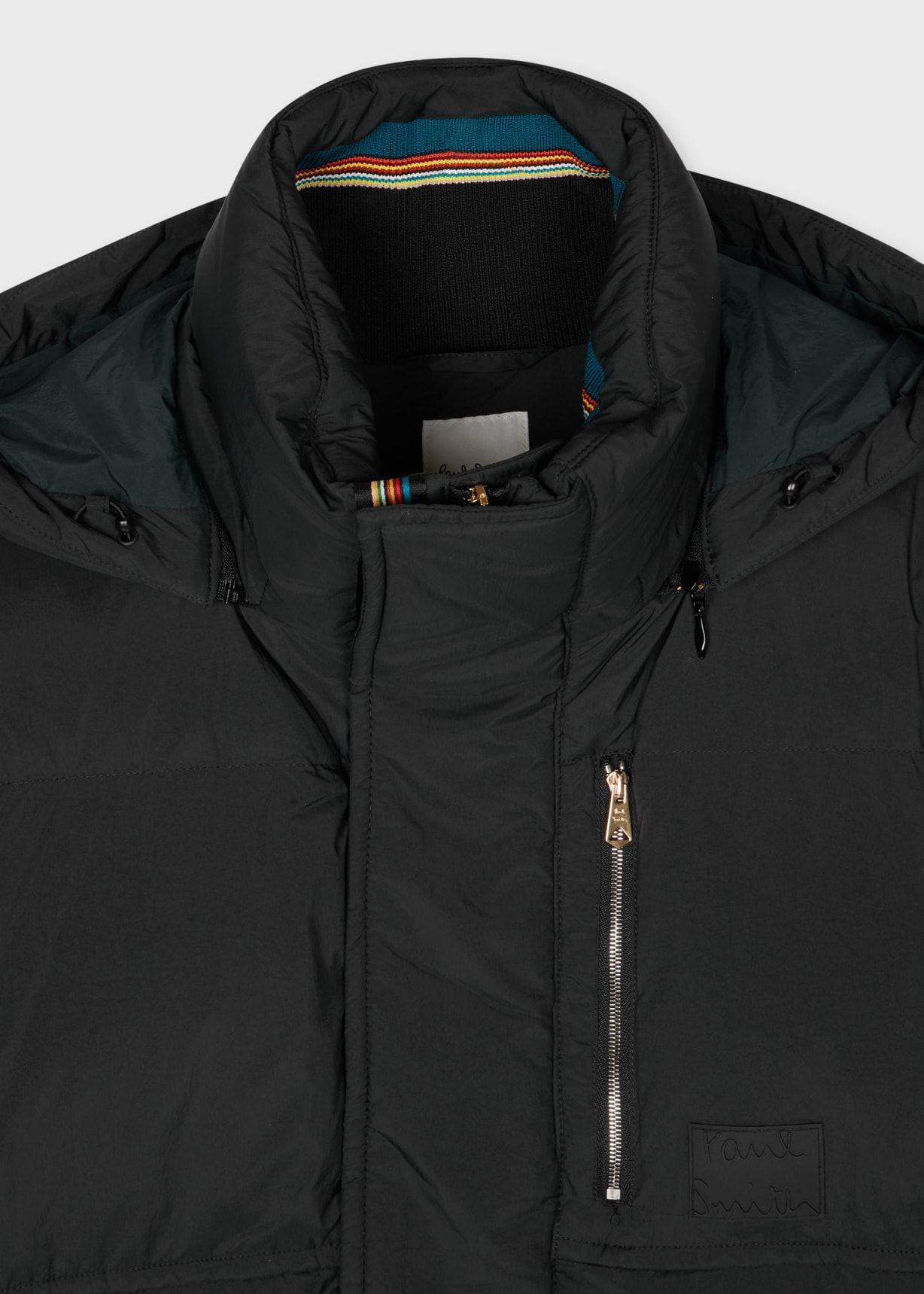 Men's Black Water Repellent Mid-Length Down Coat