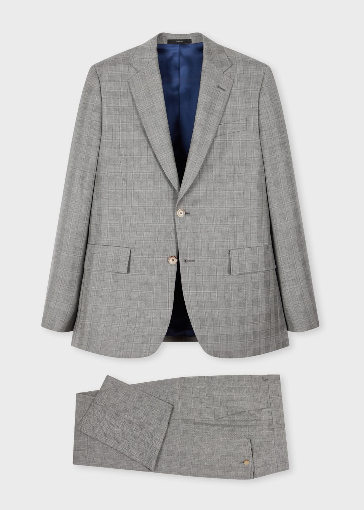 The Brierley - Light Grey Check Wool Suit