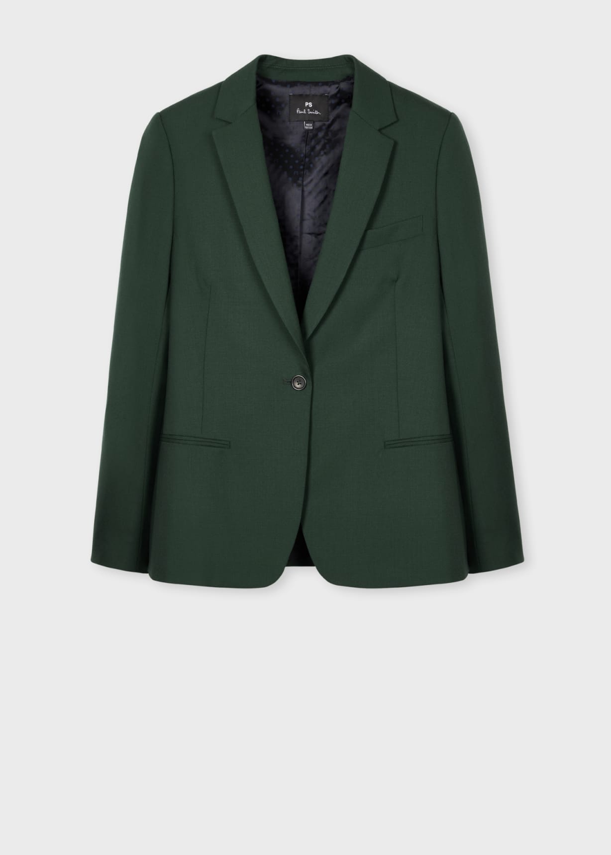 Women's Pine Green Wool Hopsack Blazer
