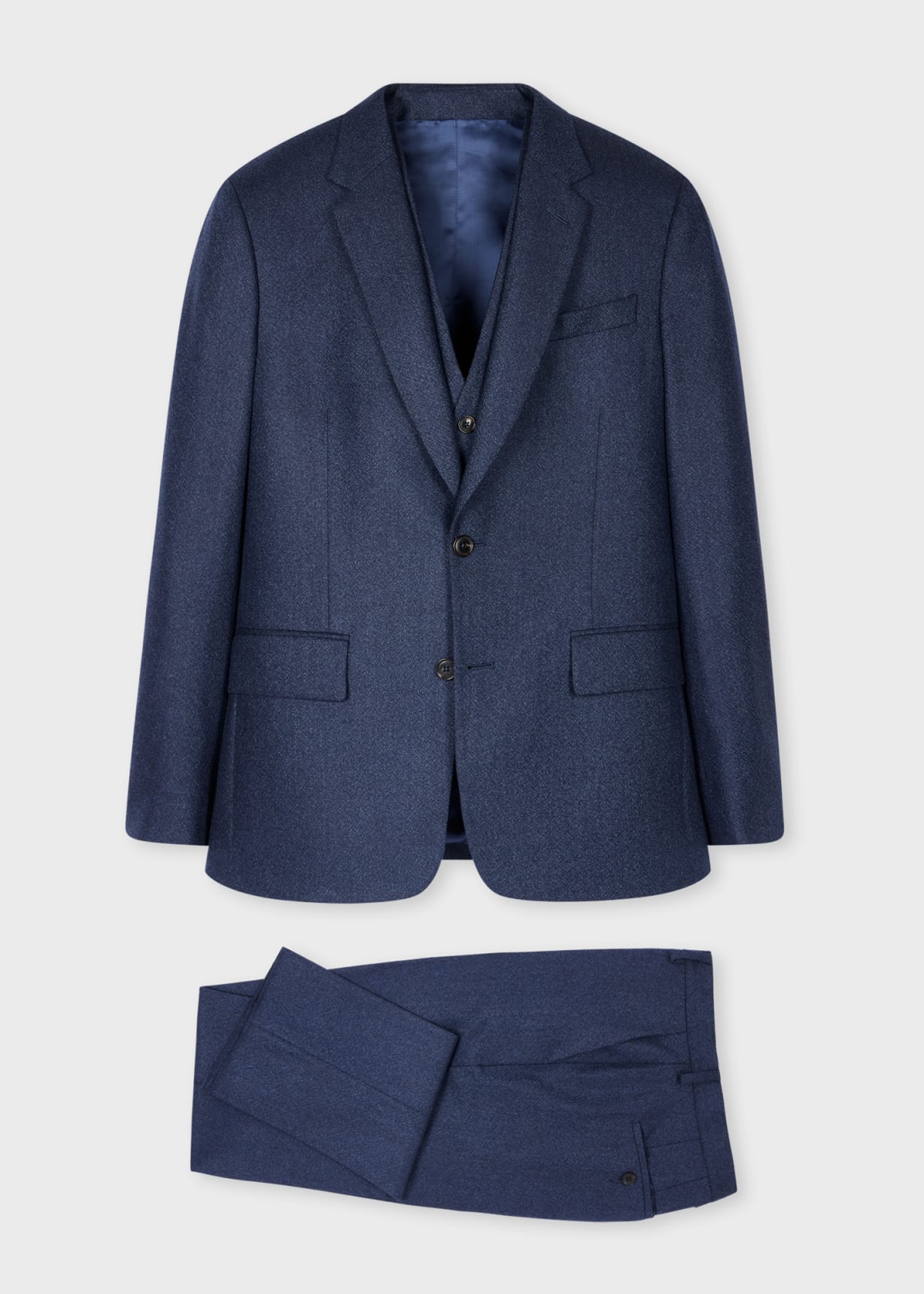 The Soho - Tailored-Fit Navy Capolavoro Tweed Three-Piece Suit