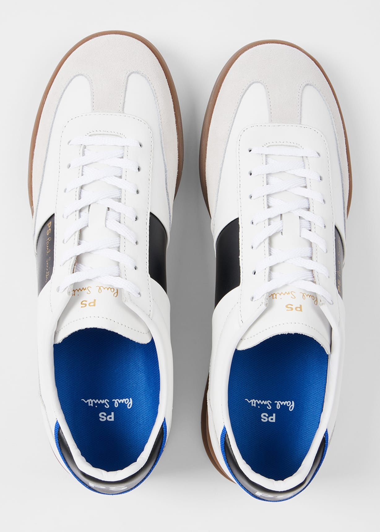 White 'Dover' Trainers with Black Side Panel