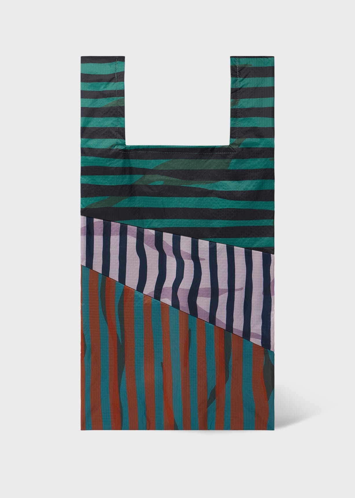 Susan Bijl x Paul Smith - Navy Mixed-Stripe 'The New Shopping Bag