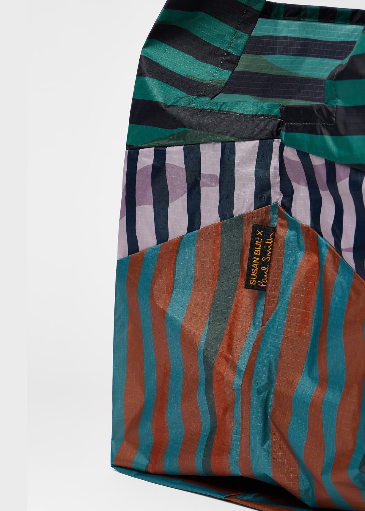 Susan Bijl x Paul Smith - Navy Mixed-Stripe 'The New Shopping Bag