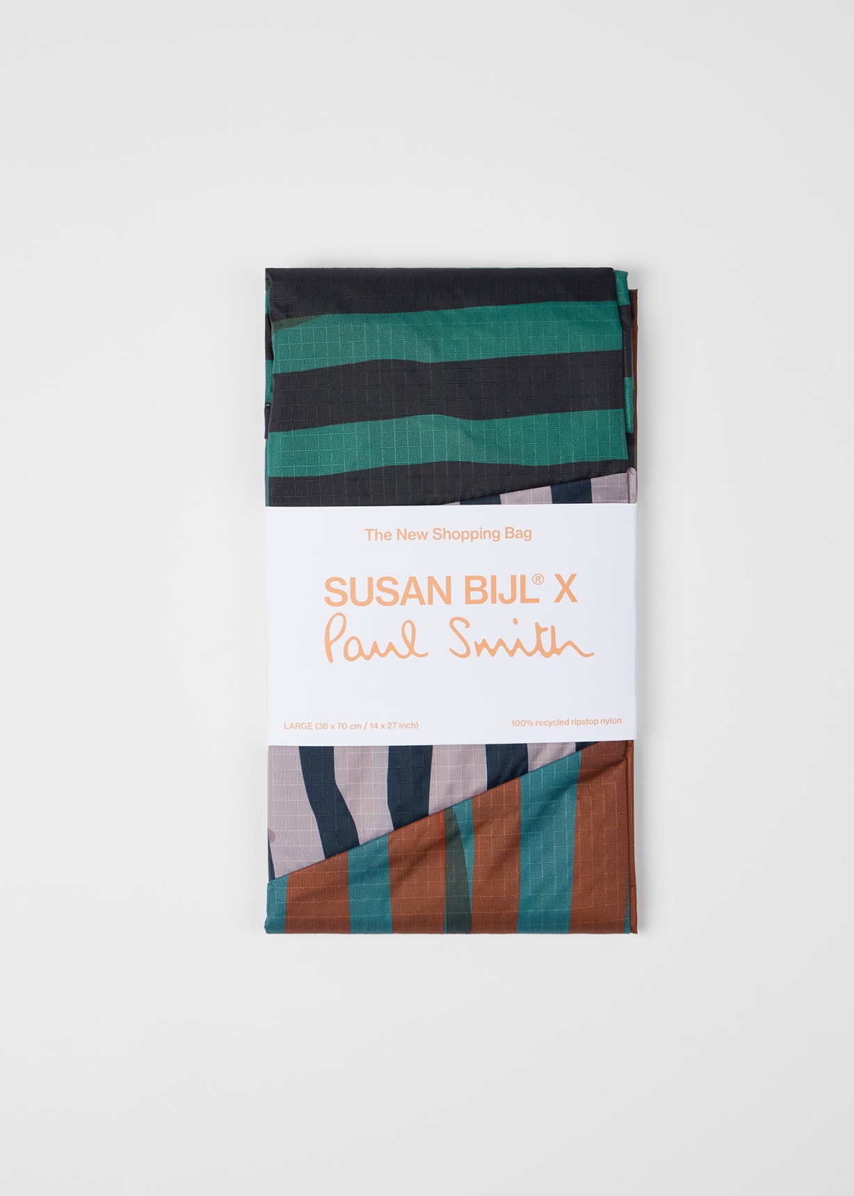Susan Bijl x Paul Smith - Navy Mixed-Stripe 'The New Shopping Bag