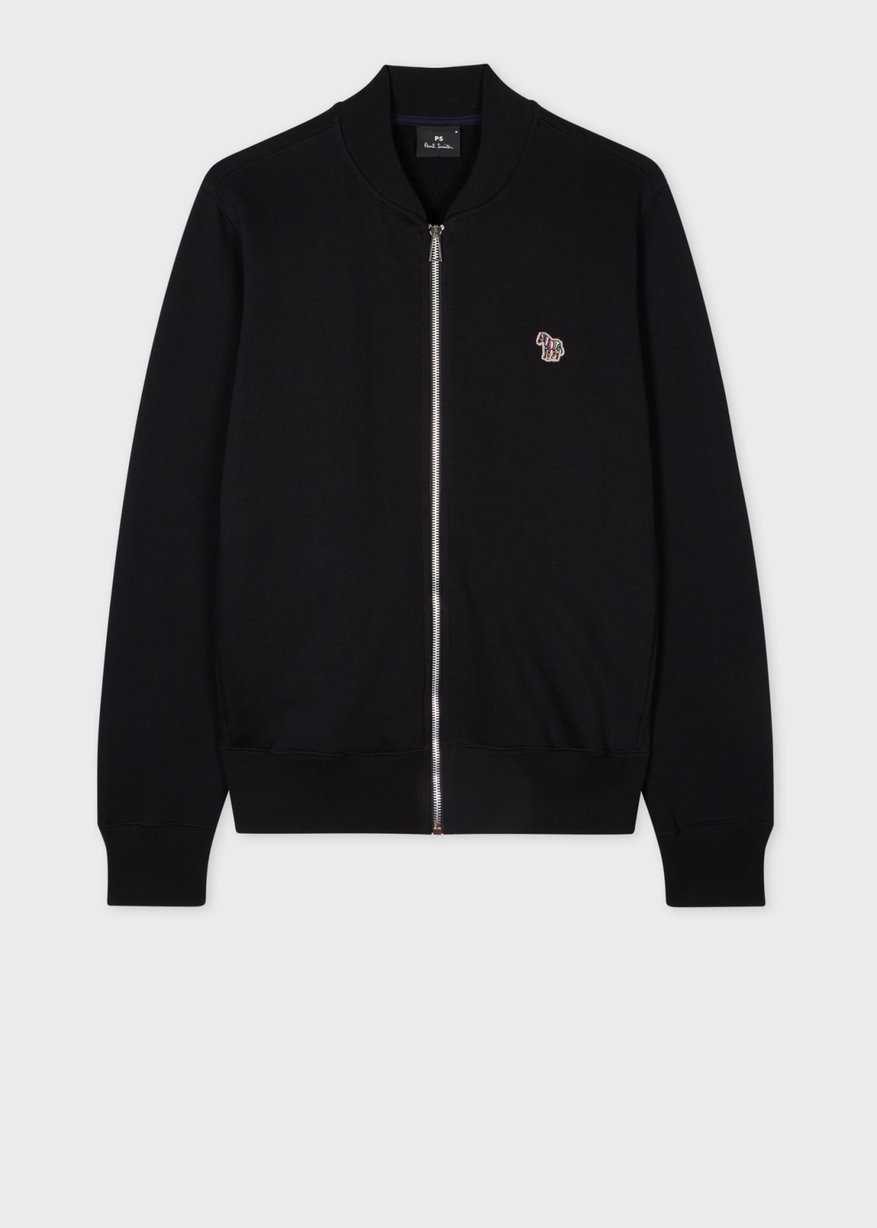 Men's Black Zebra Logo Organic Cotton Bomber Jacket