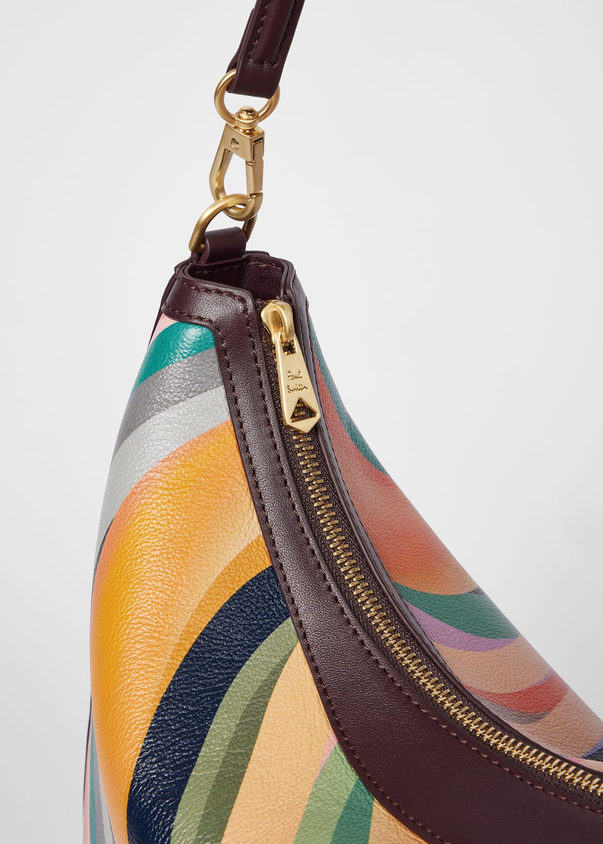 Women's 'Swirl' Leather Medium Round Hobo Bag