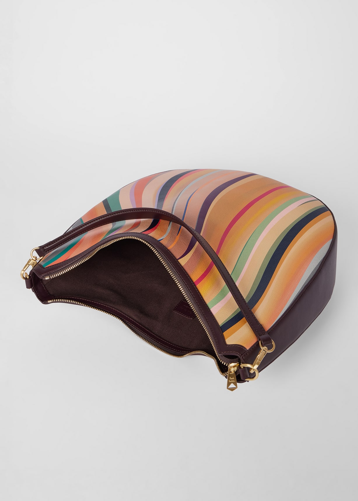 Women's 'Swirl' Leather Medium Round Hobo Bag