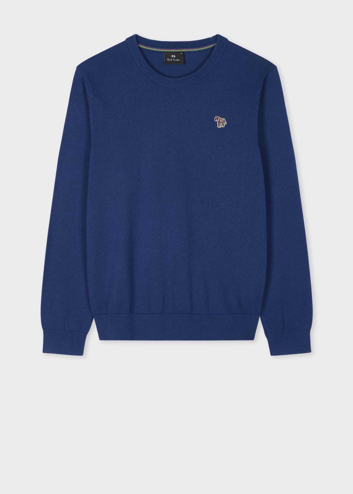 Men's Royal Blue Organic Cotton Zebra Logo Sweater