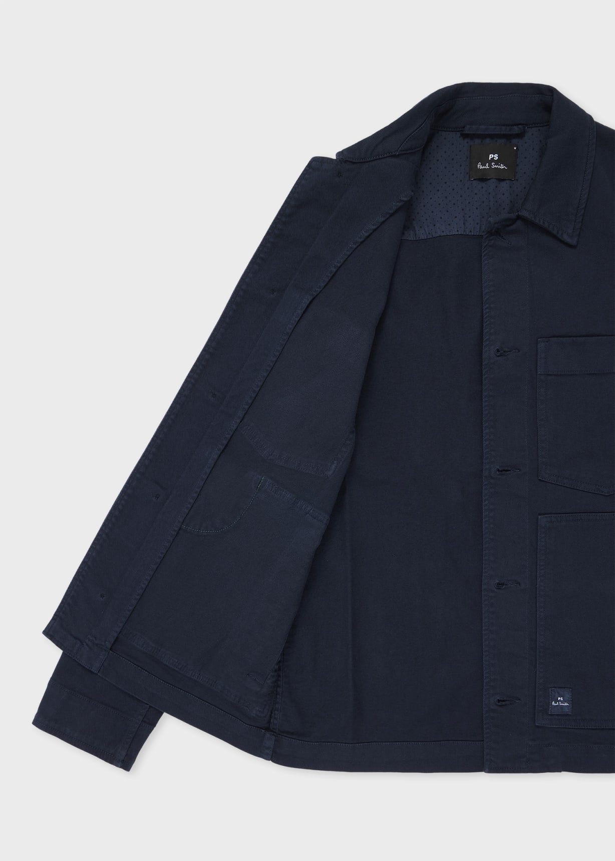 Men's Dark Navy Garment-Dyed Organic Cotton Work Jacket