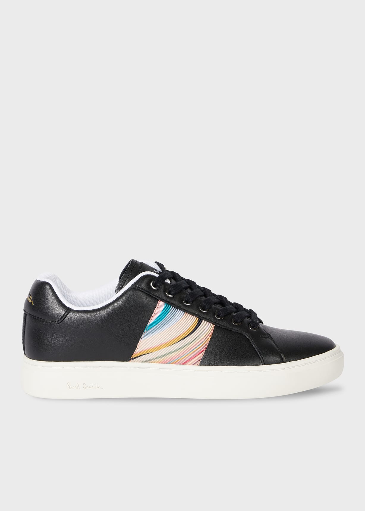 -美品- Paul Smith シューズ size8 Women's Black Leather 'Dusky Swirl' 'Lapin' Trainers