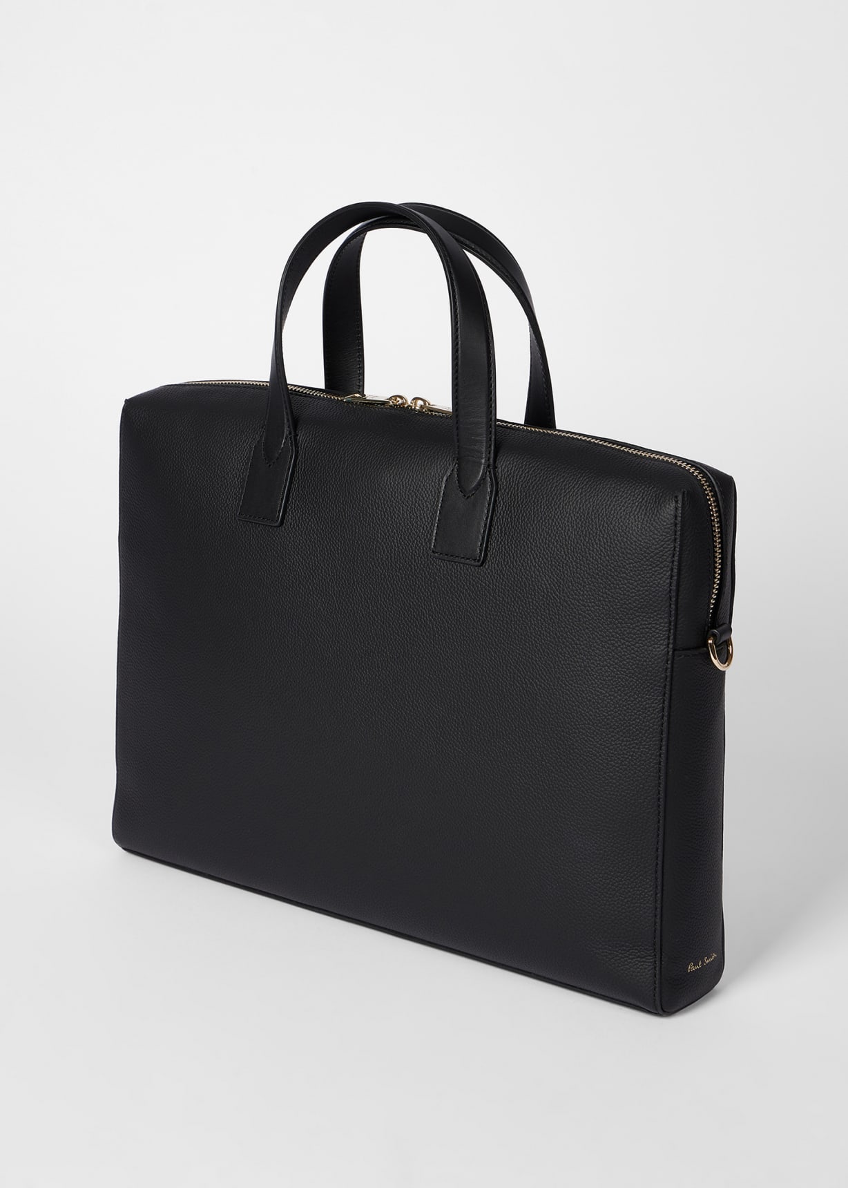 Men's Black Leather 'Signature Stripe' Trim Folio