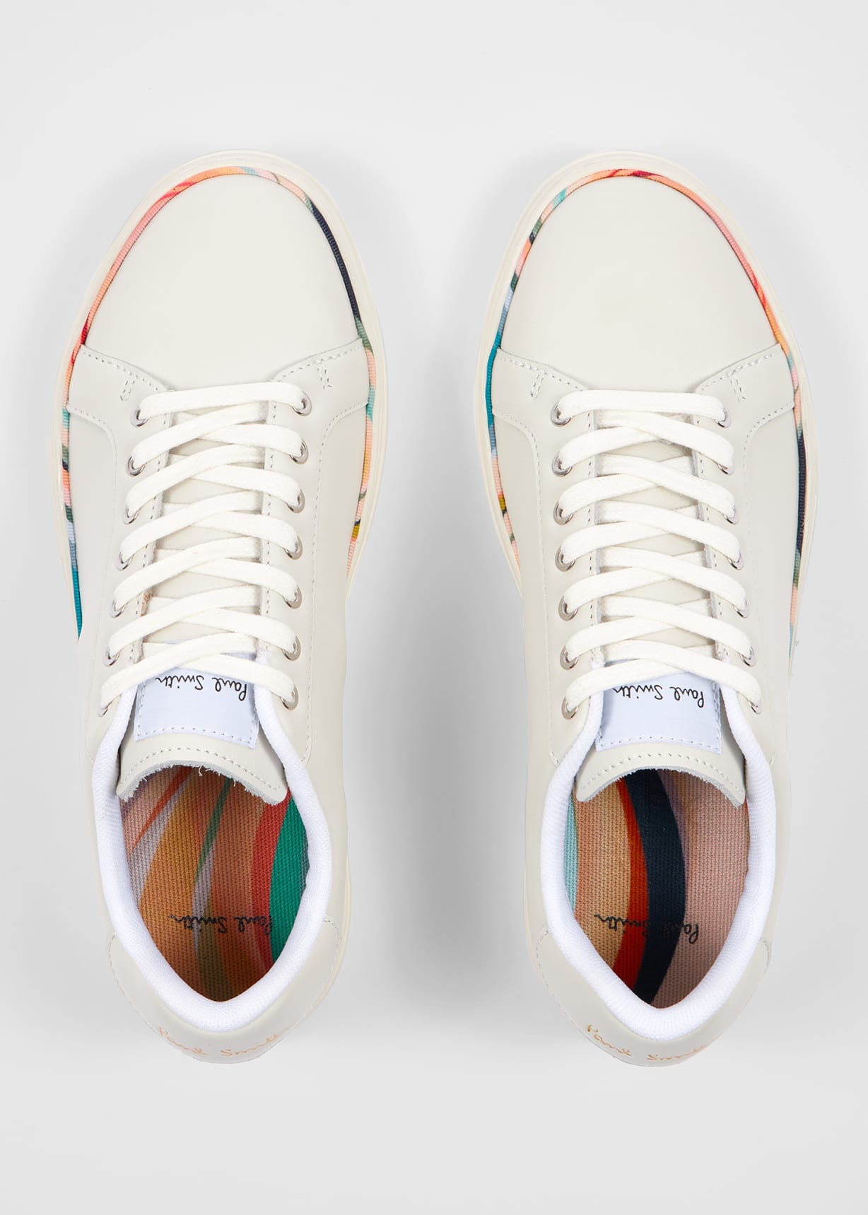Women's White Leather 'Dusky Swirl' Rand 'Lapin' Trainers