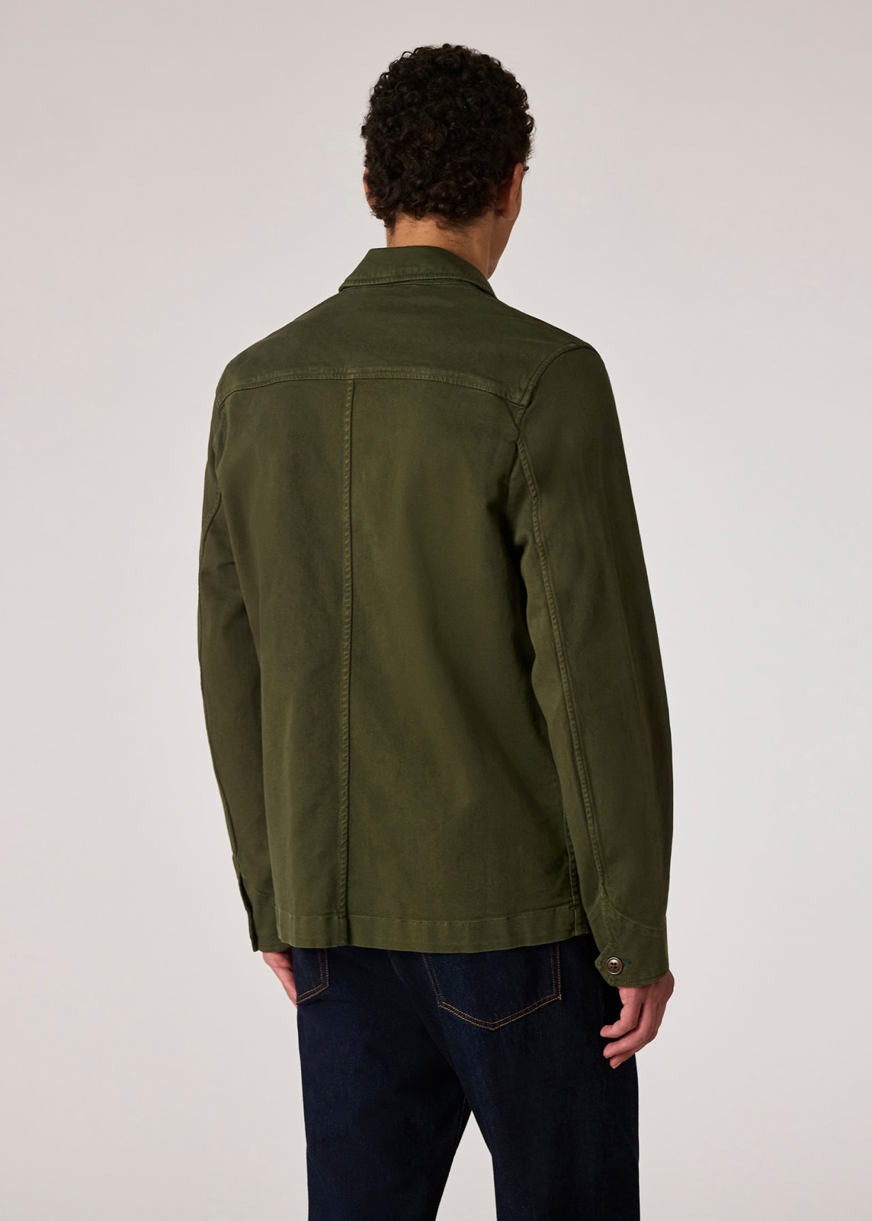 Men's Green Garment-Dyed Organic Cotton Work Jacket