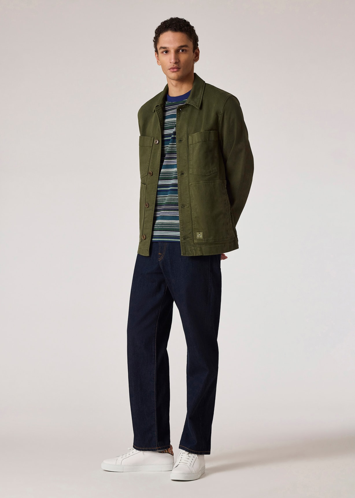 Men's Green Garment-Dyed Organic Cotton Work Jacket