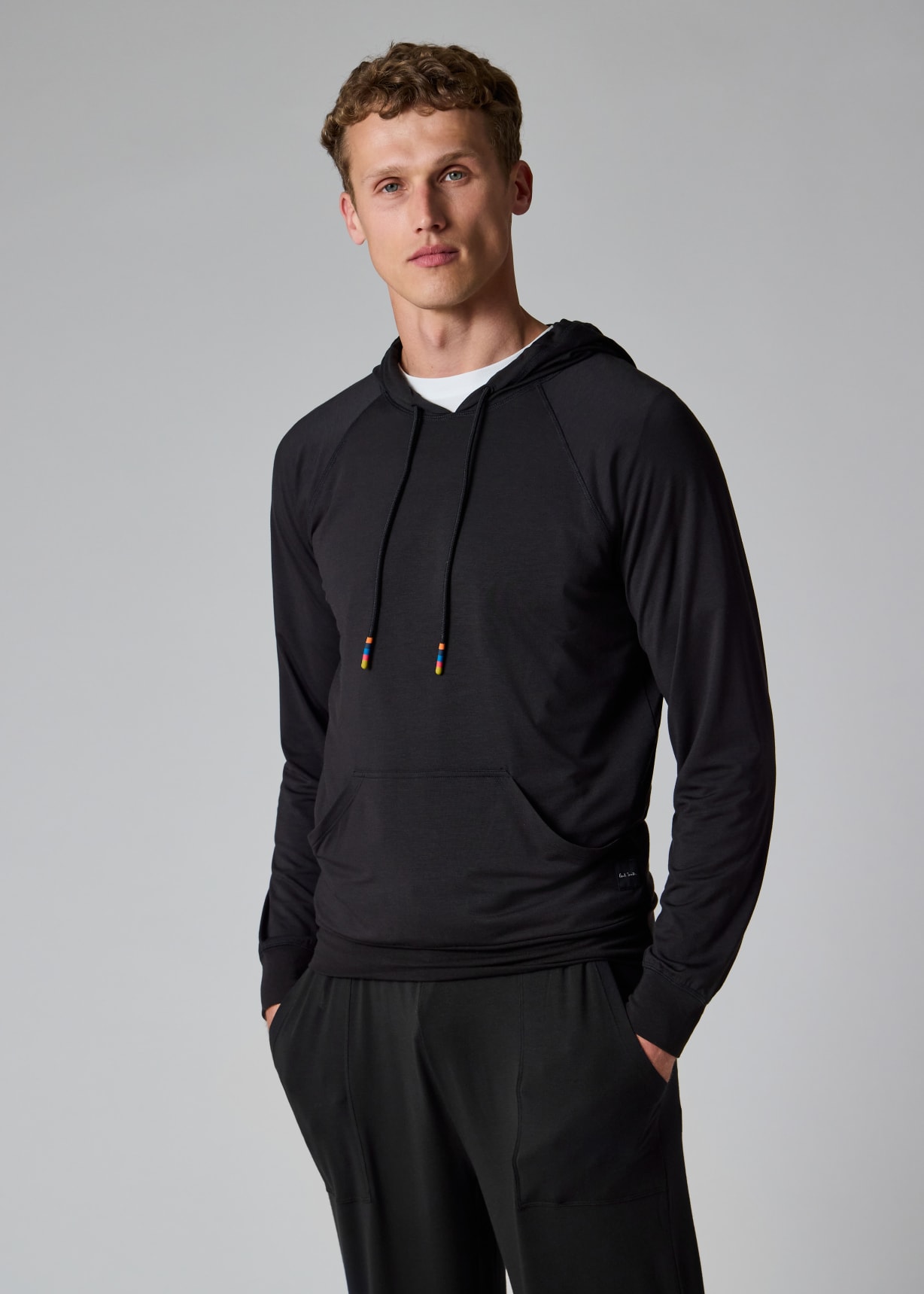 Paul Smith フーディサイズL 黒 Men's Black Modal-Blend Lounge Hoodie