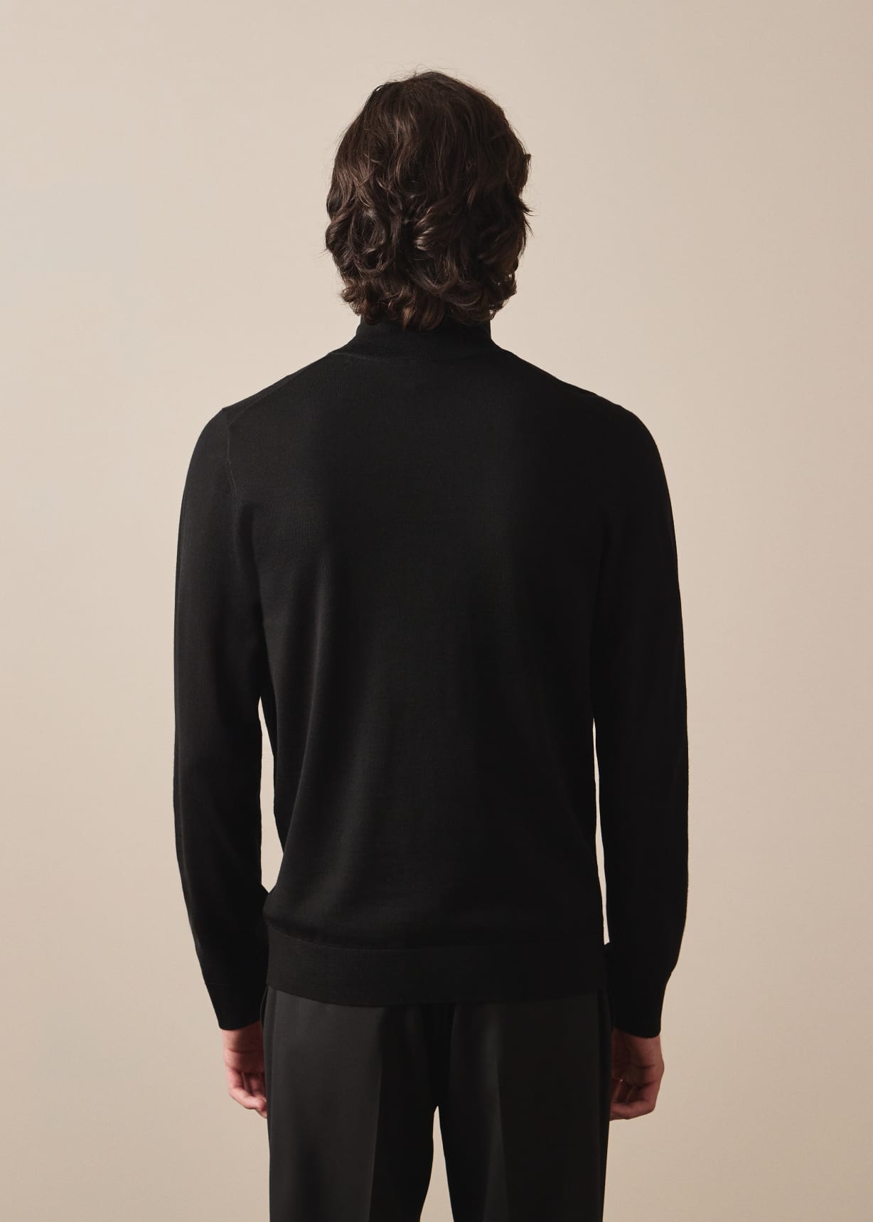 Navy Washable Merino Wool 'Signature Stripe' Zip Cardigan