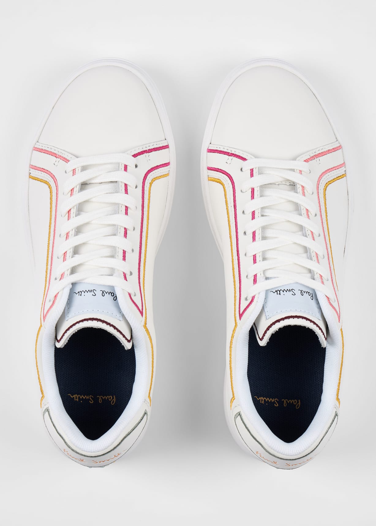 Women's White Leather Embroidery 'Lapin' Trainers