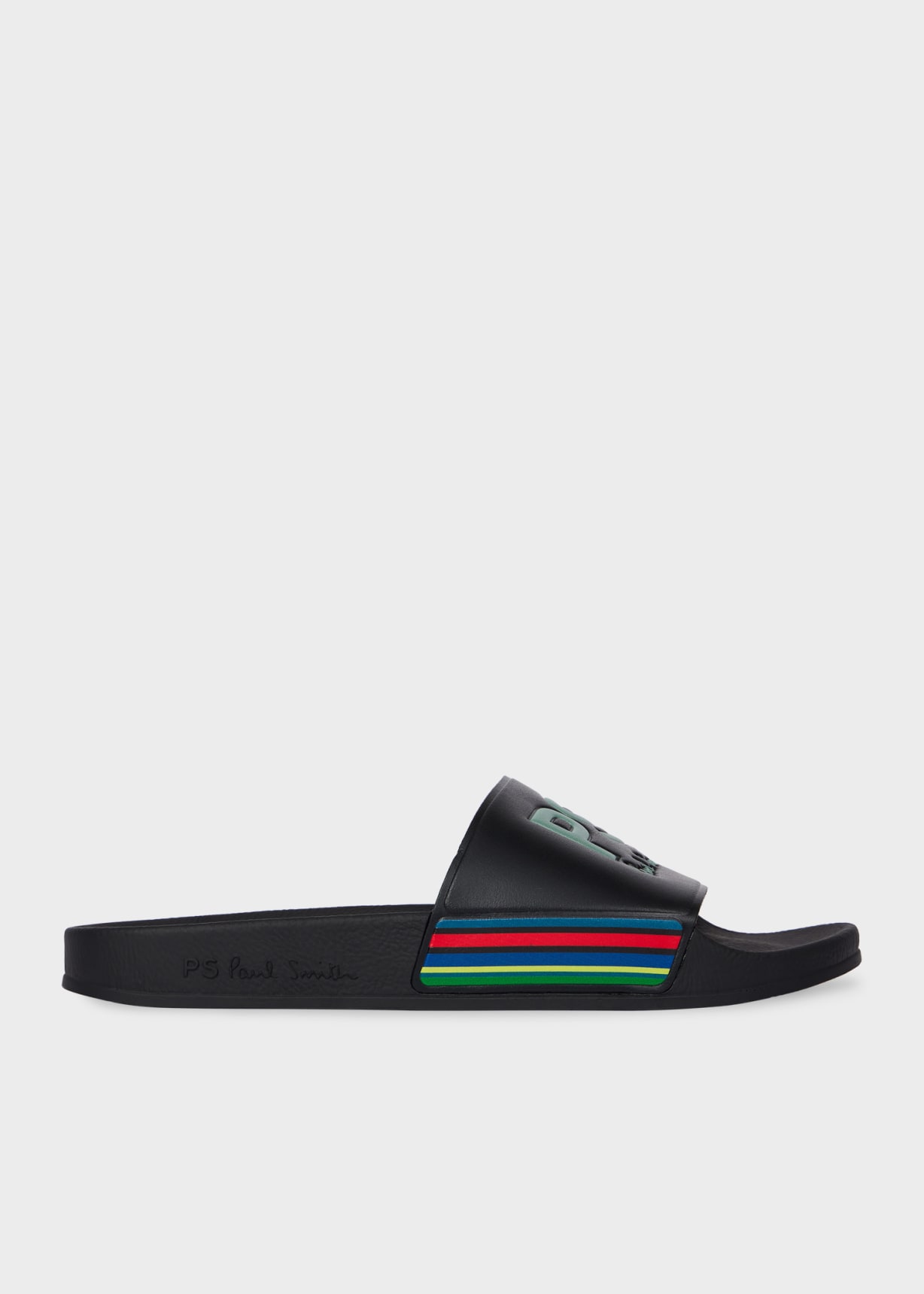 Black 'Sports Stripe' 'Zed' Slides