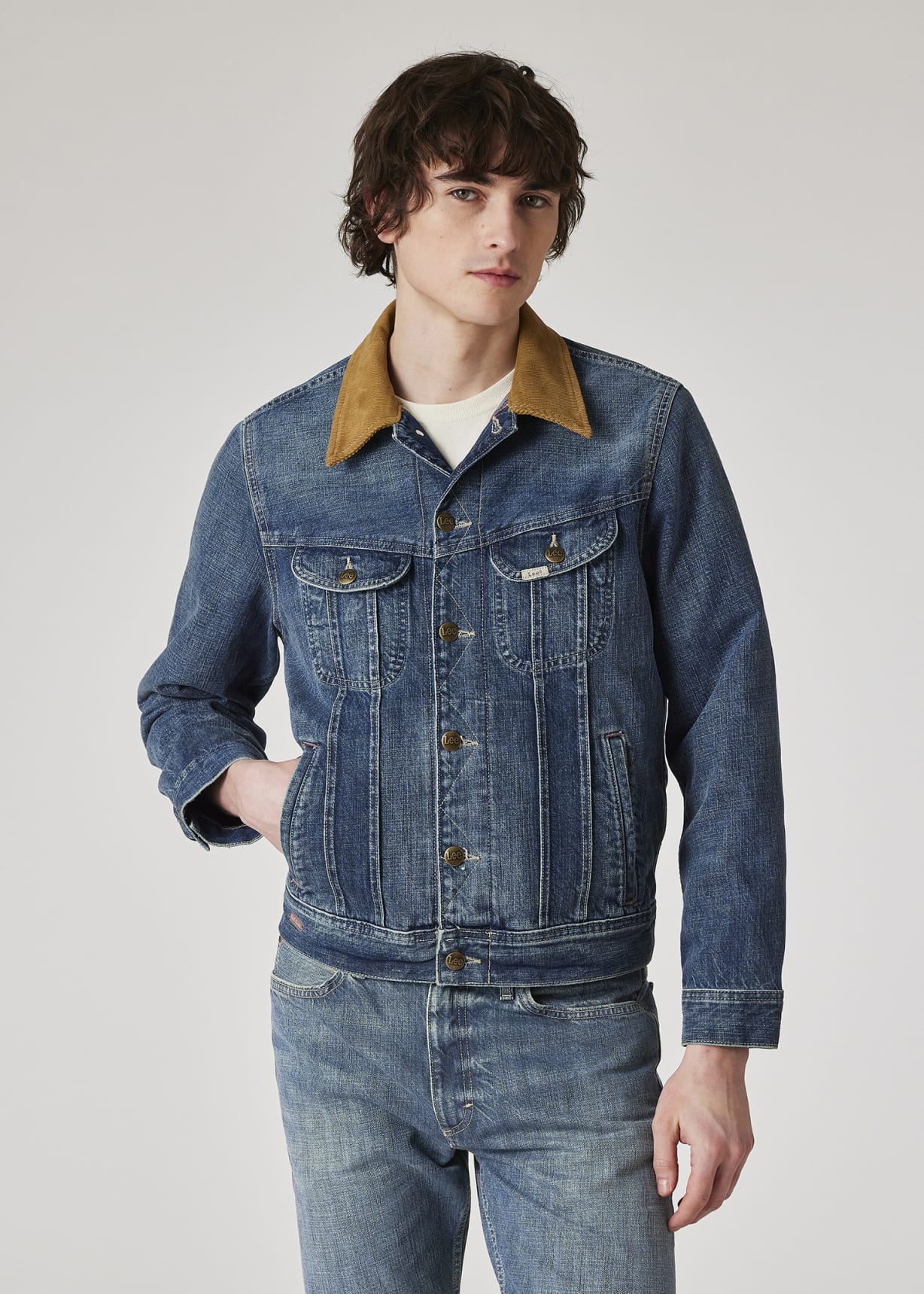 Men's Paul Smith + Lee® Mid Antique-Wash Selvedge Storm Rider Jacket