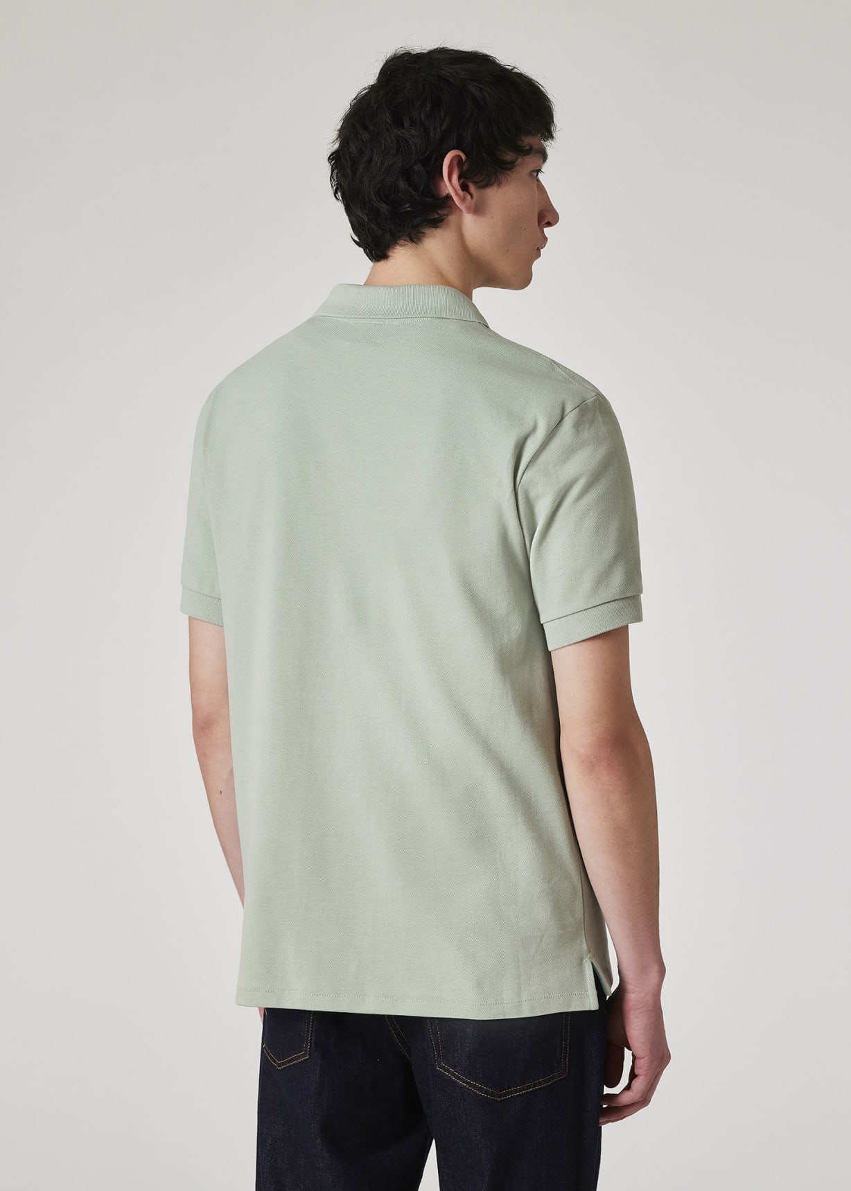 Men's Sage Green Organic Cotton Zebra Polo Shirt
