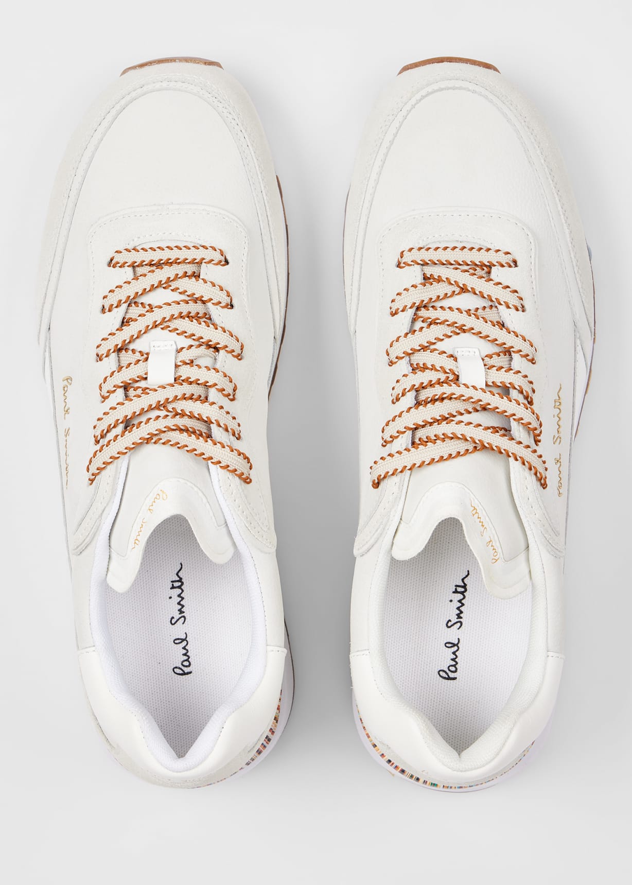 Men's White Leather 'Aston' Trainers