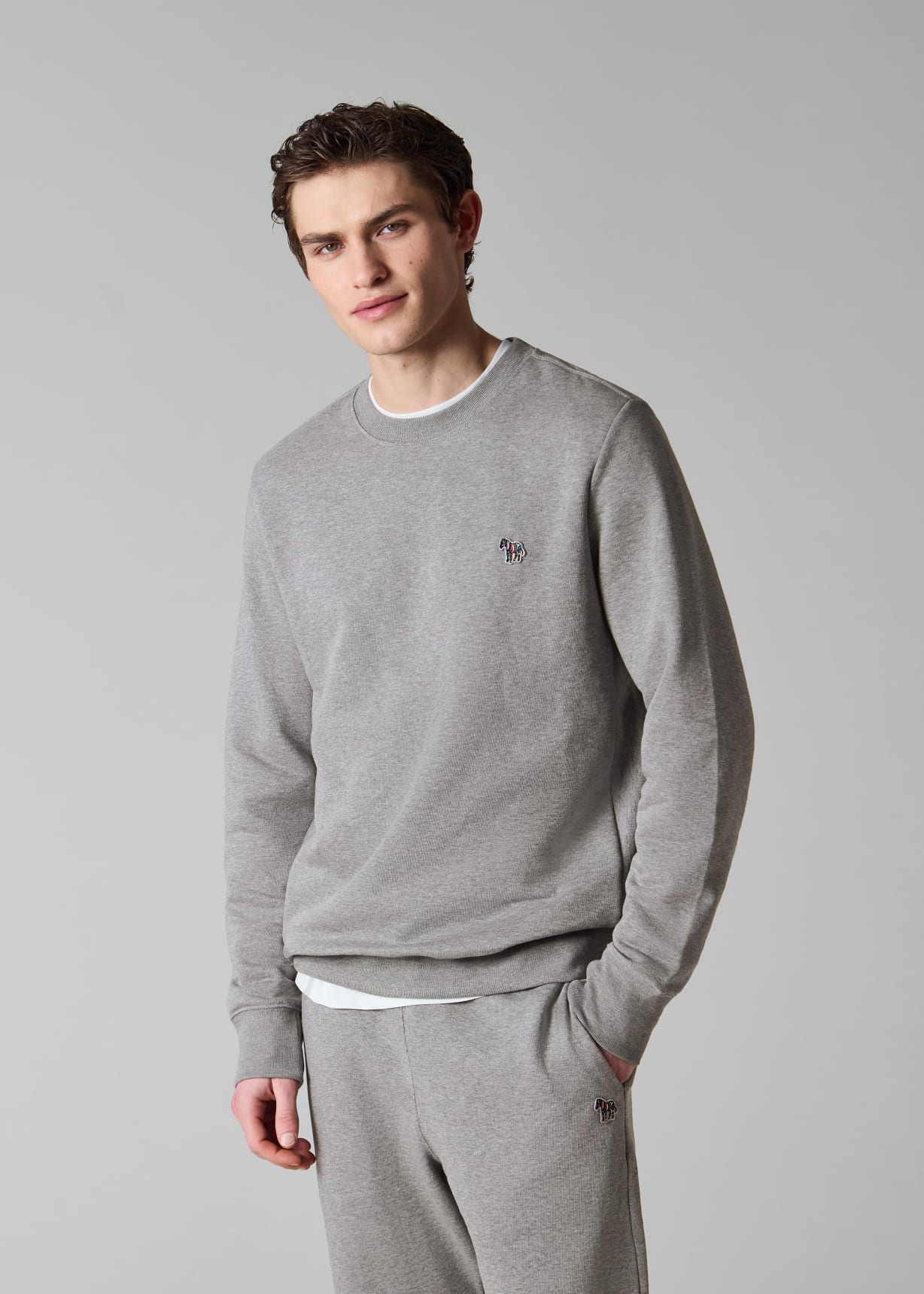 【PAUL SMITH】スウェット　ビッグボックスロゴ　灰　M★ Men's Grey Cotton Zebra Logo Sweatshirt