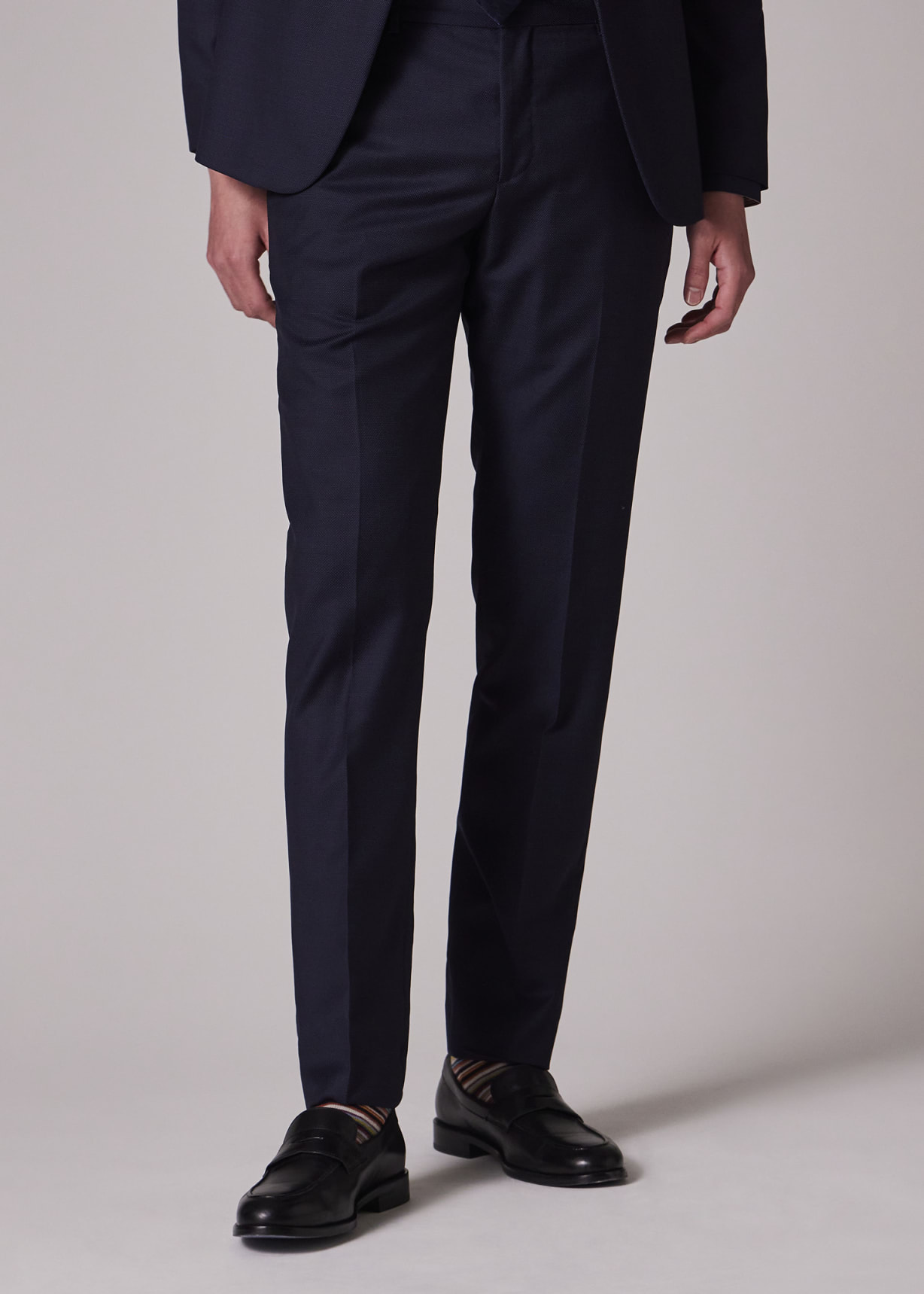 The Kensington - Men's Slim-Fit Dark Navy Pin Dot Wool Suit