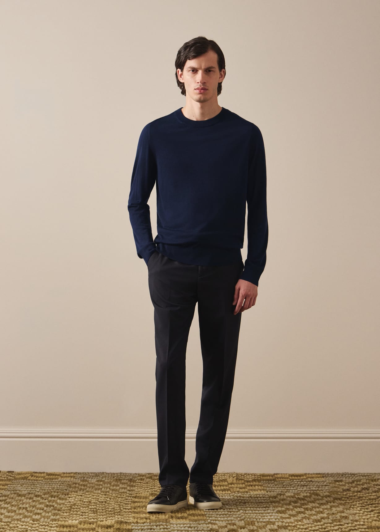 Navy Blue Merino Wool Sweater