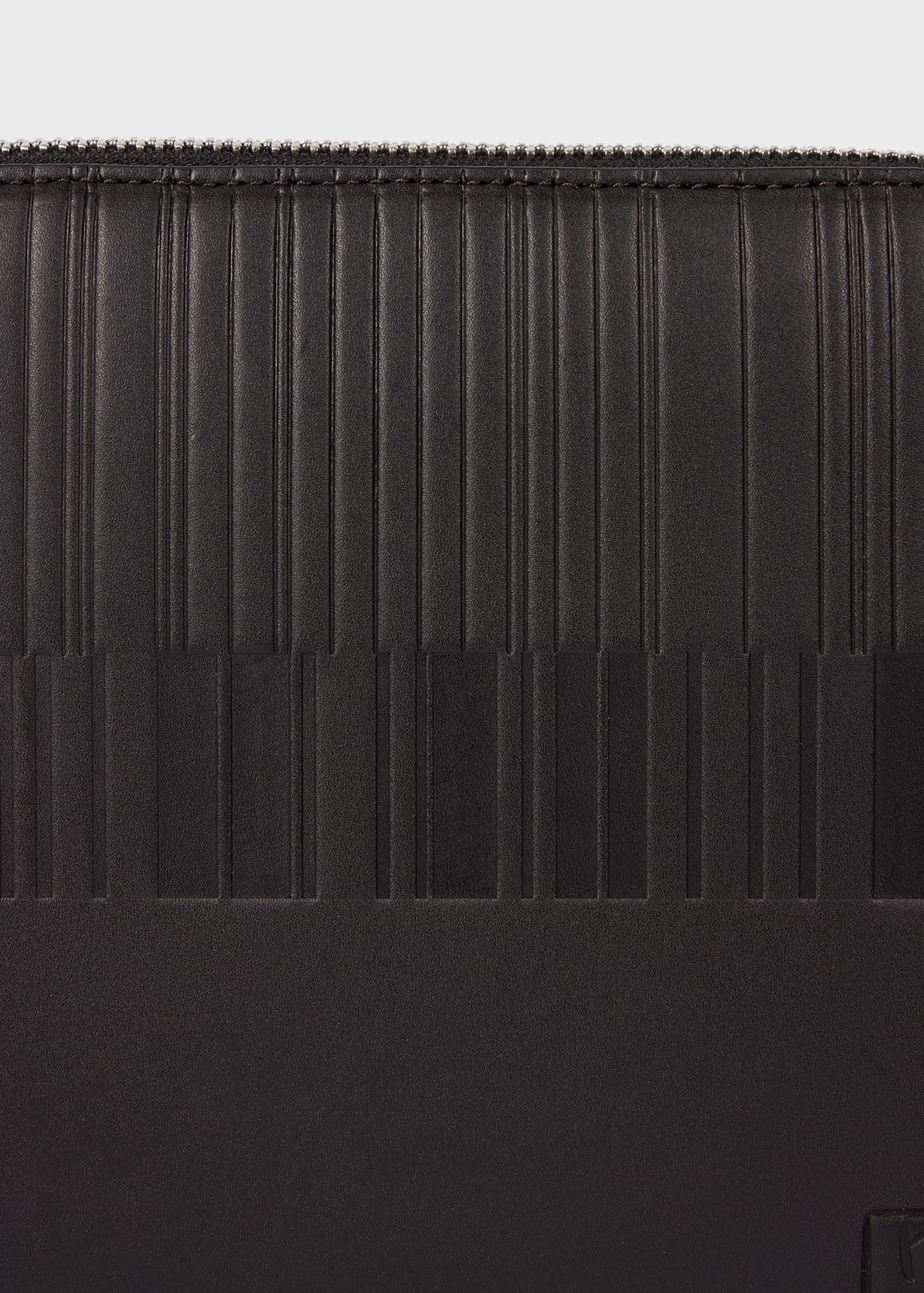 Dark Brown Leather 'Shadow Stripe' Cross-Body Bag
