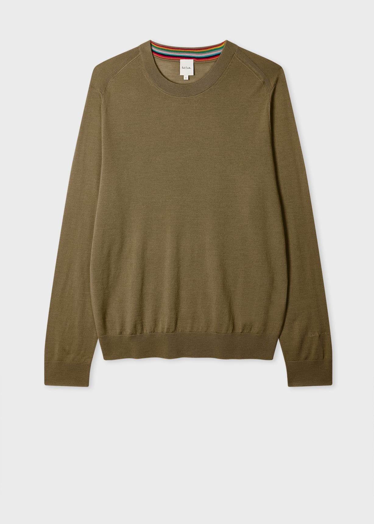Men's Khaki Merino Wool Sweater