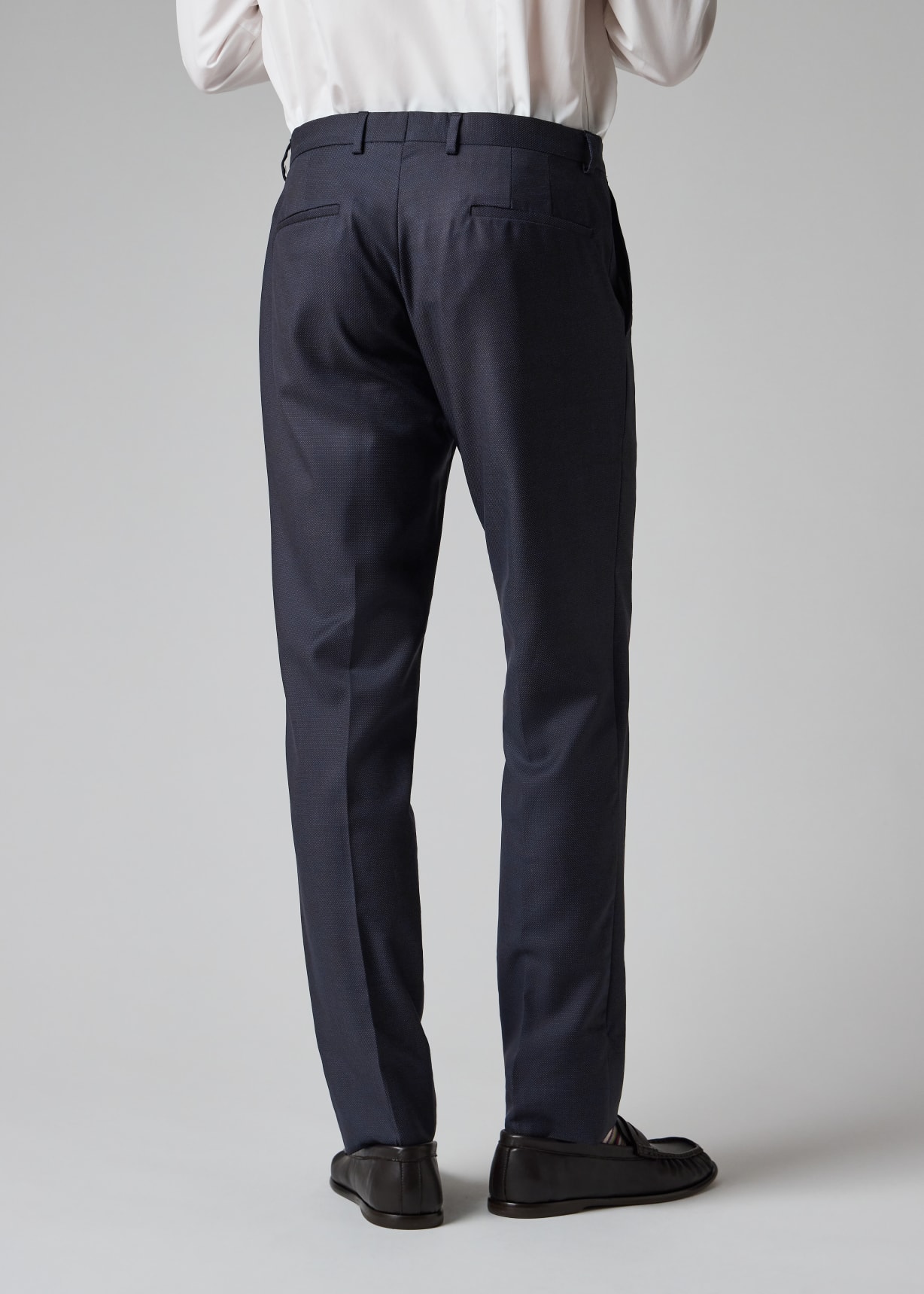 The Kensington - Men's Slim-Fit Dark Navy Pin Dot Wool Suit