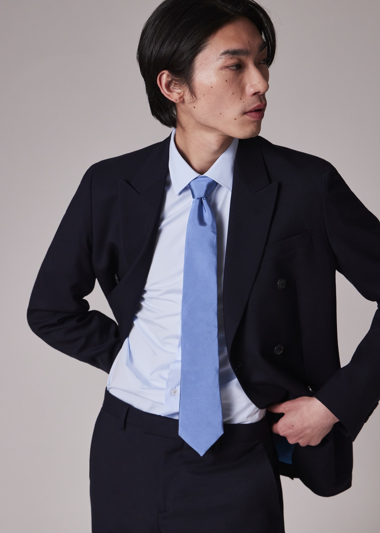 Men's Tailored-Fit Navy 'Suit To Travel In' Double-Breasted Blazer