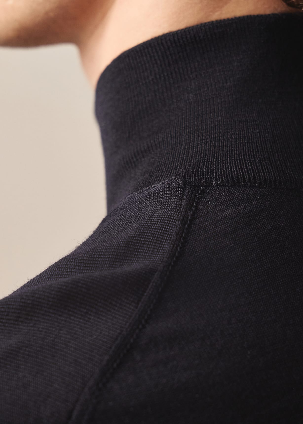 Men's Black Washable Merino Wool 'Signature Stripe' Zip Cardigan