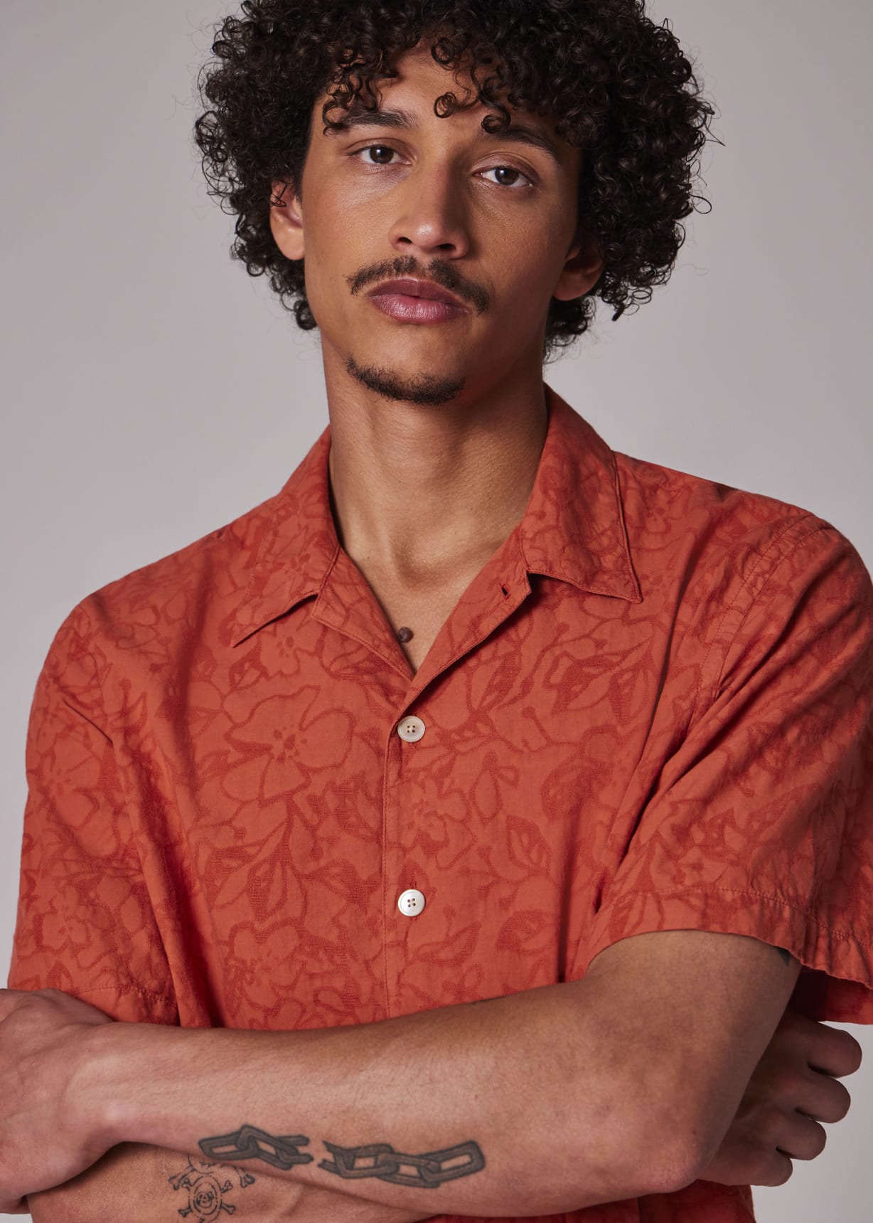 paul smith dress shirts Tailored Fit Floral Black Shirt Wash cold PS Paul Smith Orange Cotton