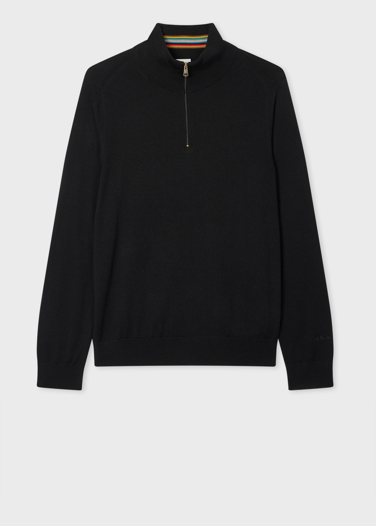 Black Wool Quarter Zip Sweater Paul Smith