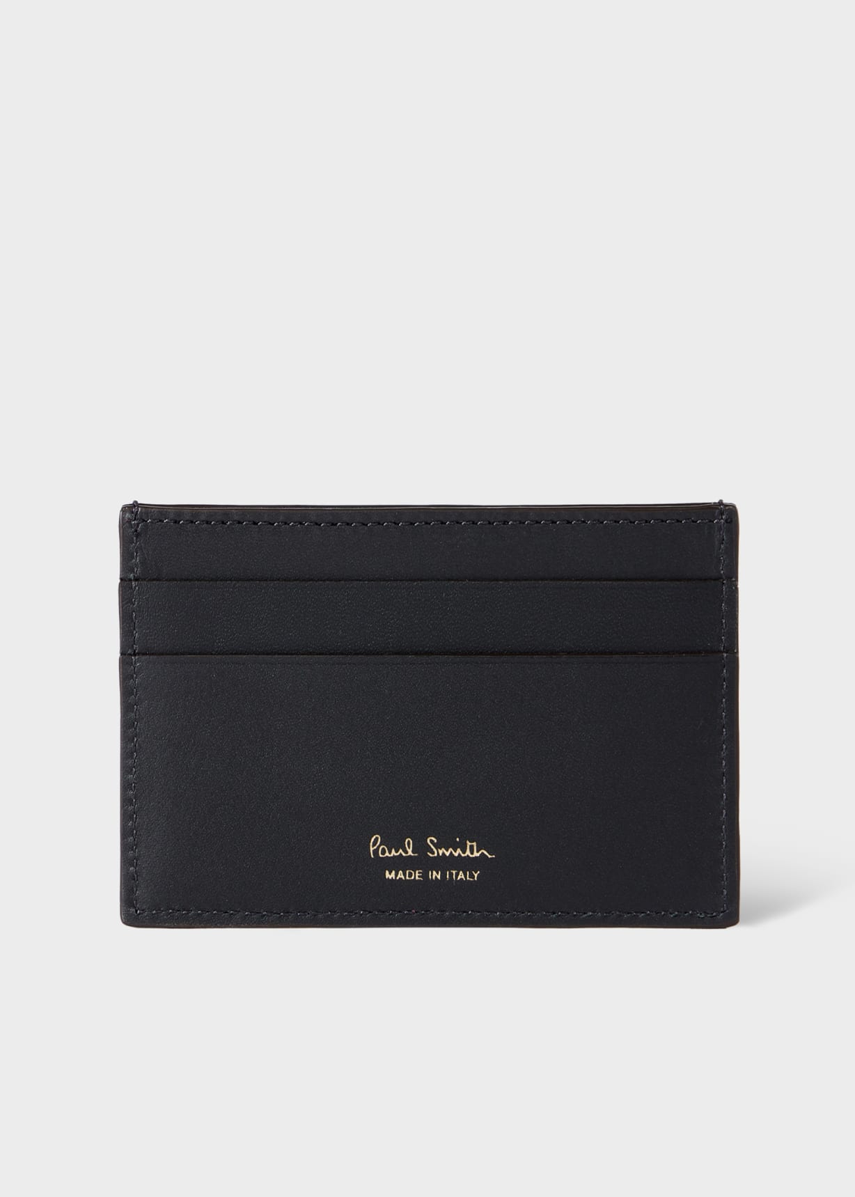 Men's Black Leather 'Signature Stripe' Coated Canvas Credit Card