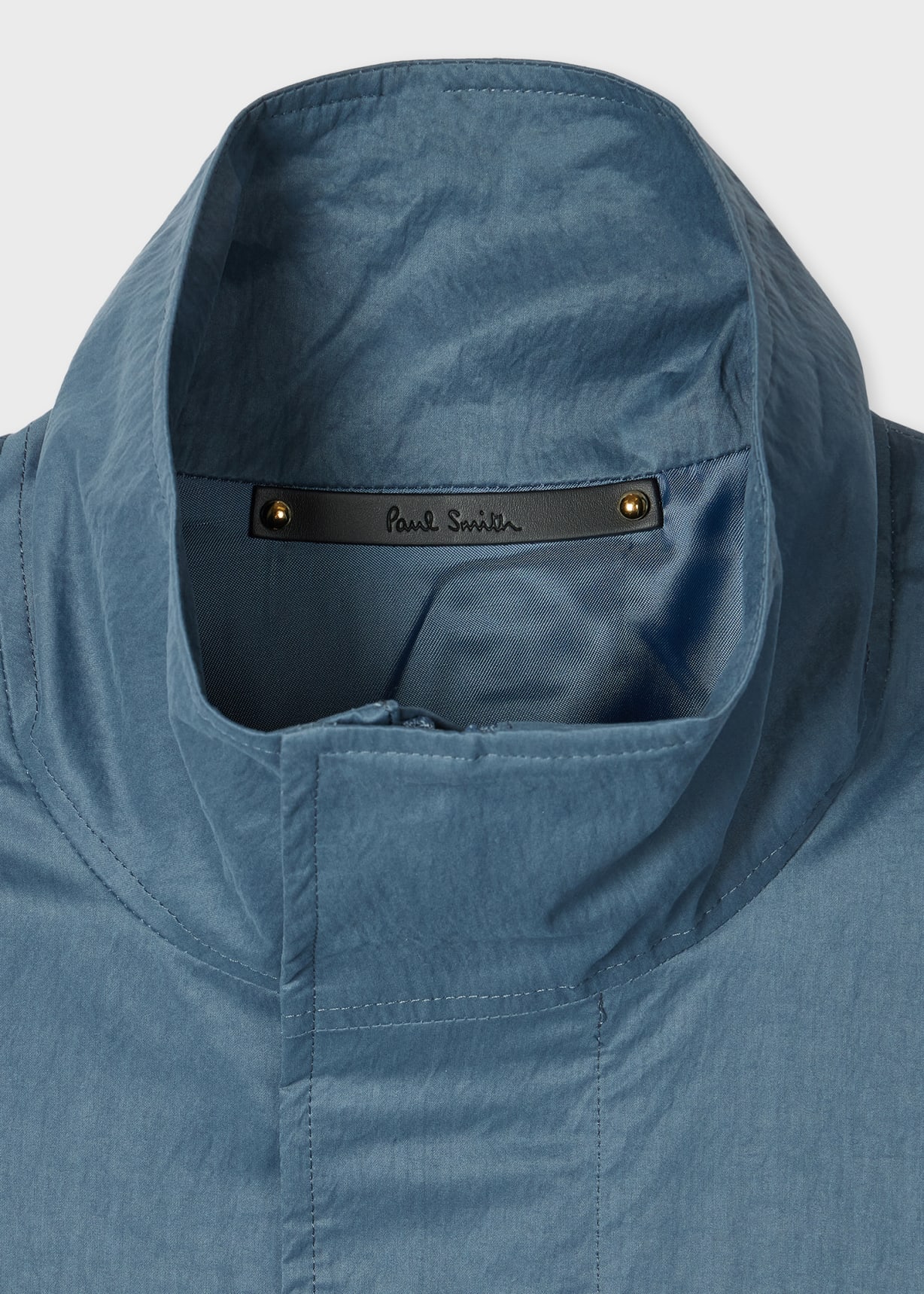 Men's Light Blue Nylon-Blend Water Resistant Field Jacket