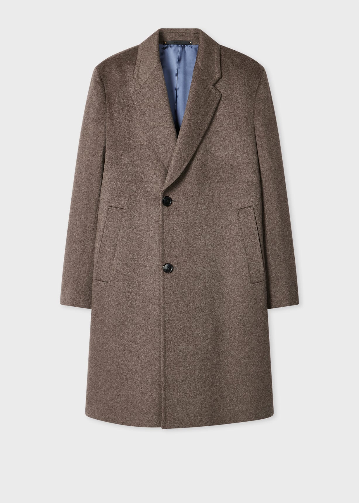 Men's Taupe Wool-Cashmere Overcoat
