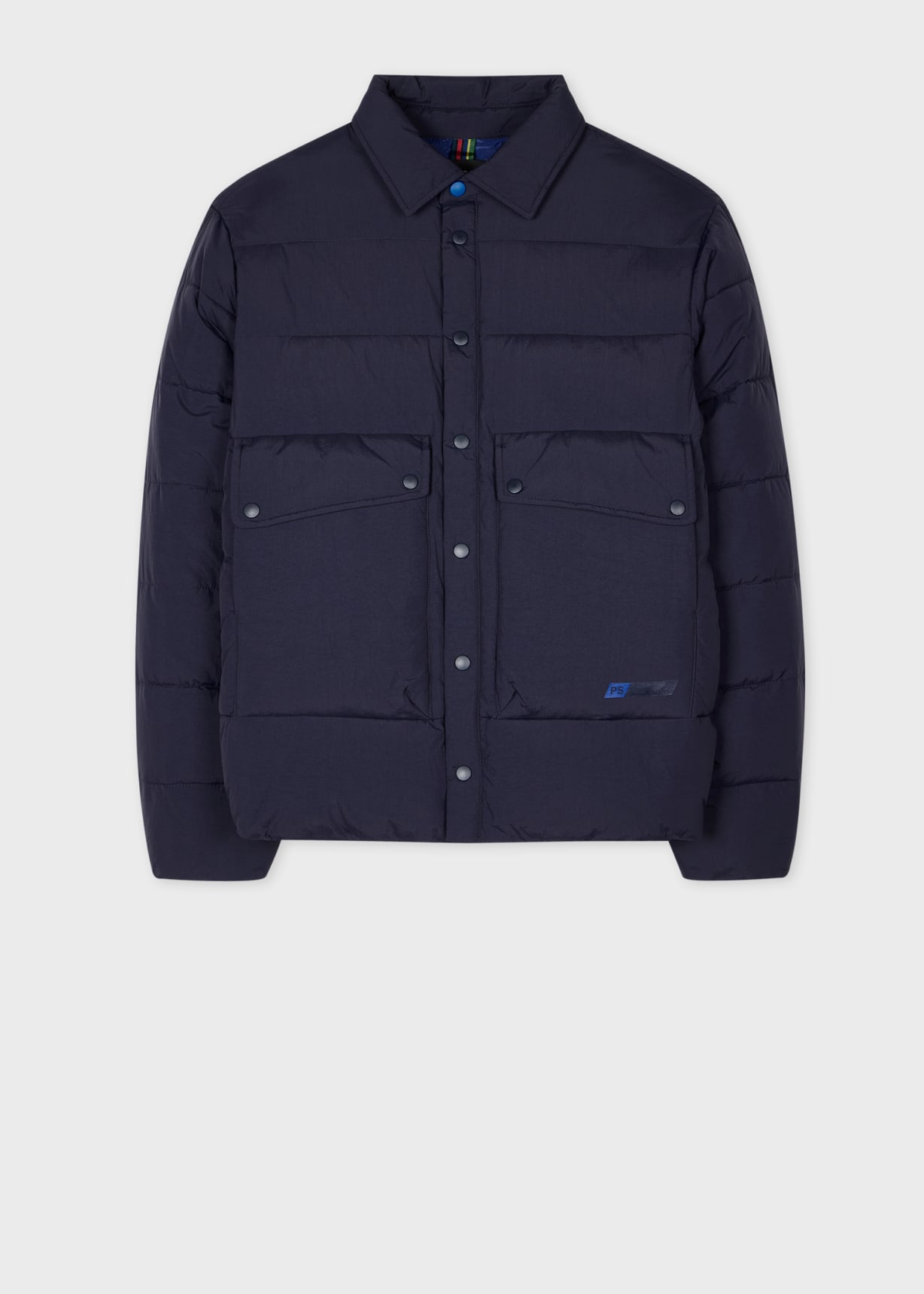 Navy Recycled-Nylon Wadded Jacket