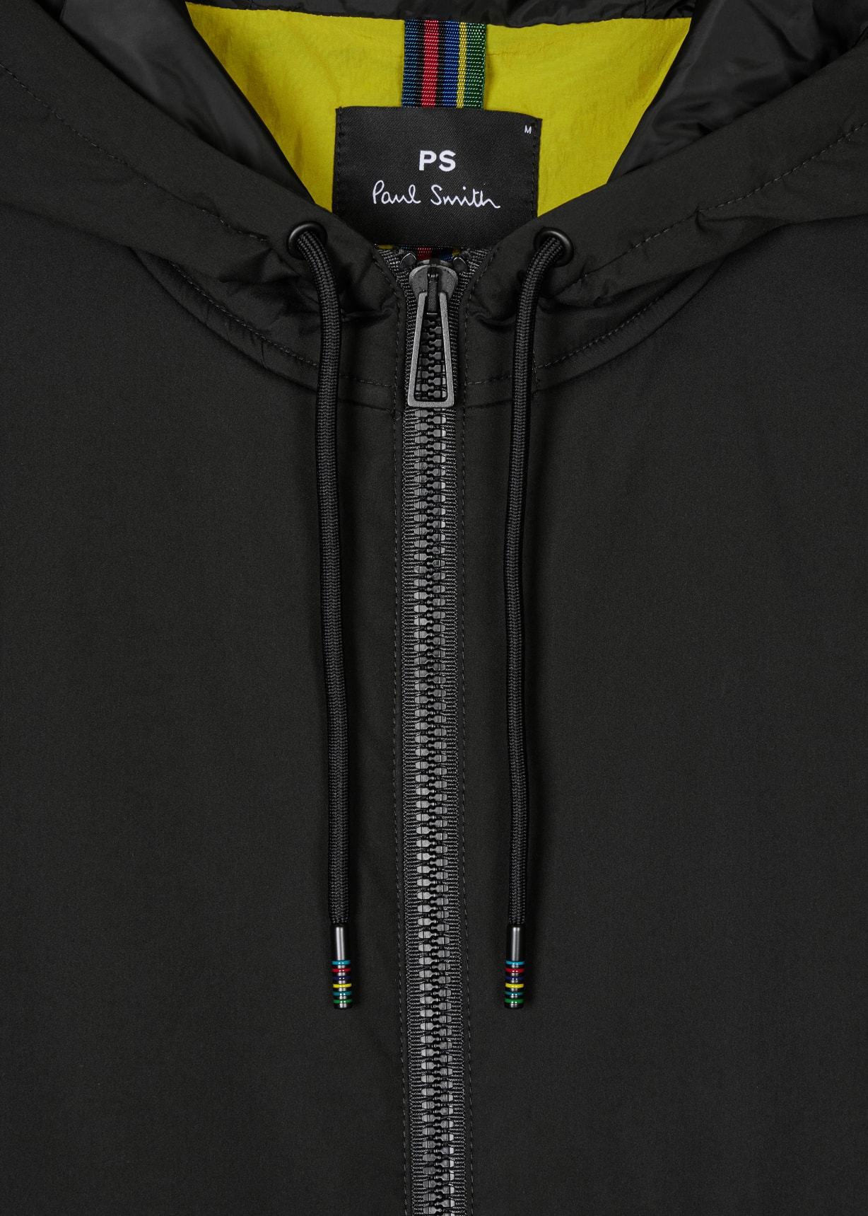 Men's Black Mixed Media Hooded Jacket