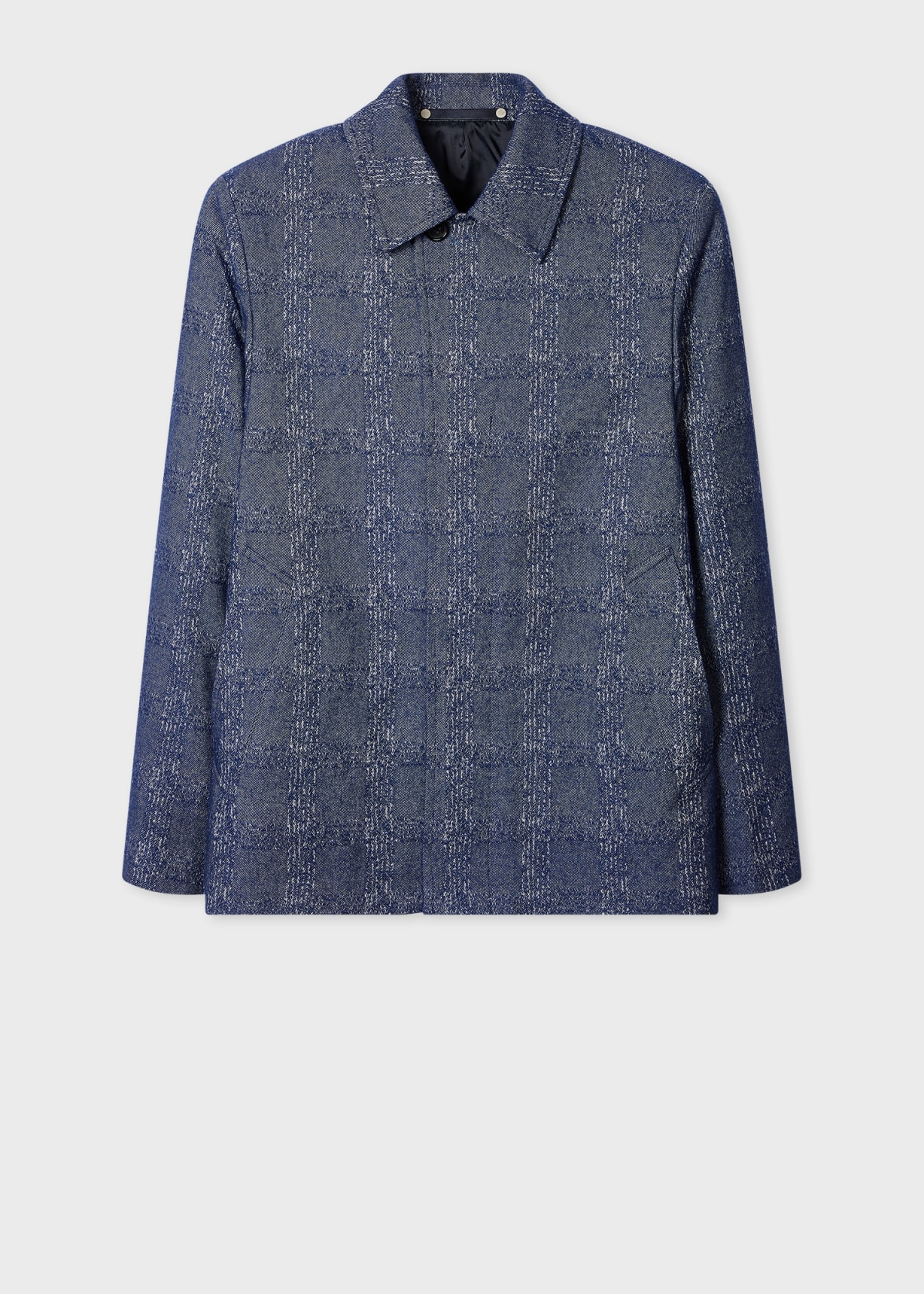 Men's Blue Marl Jacquard Cropped Jacket