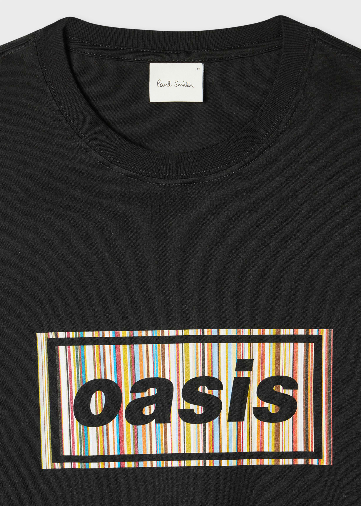 Paul Smith × Oasis シグネチャーストライプロゴ Tシャツ　XL Paul Smith x Oasis - Black 'Signature Stripe' Logo T-Shirt